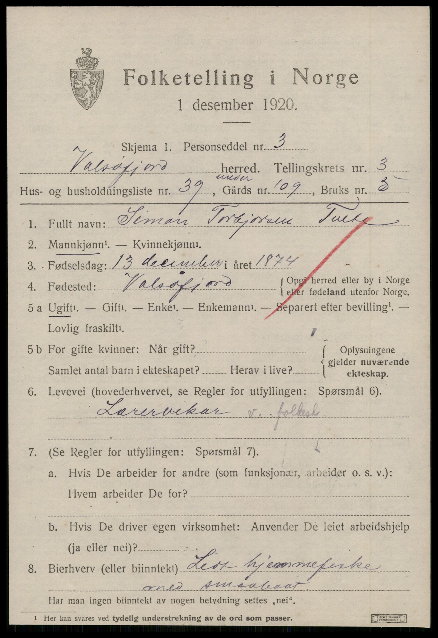 SAT, 1920 census for Valsøyfjord, 1920, p. 1515