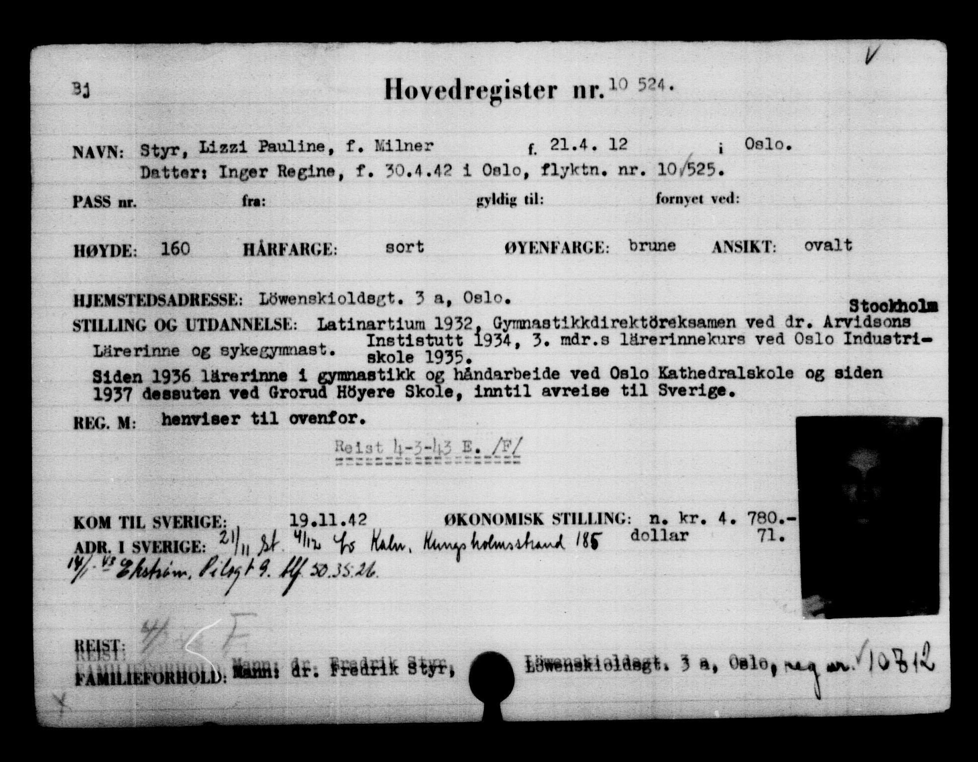 Utenriksstasjonene, Legasjonen i Stockholm, Flyktningkontoret, AV/RA-S-6753/V/Va/L0006: Kjesäterkartoteket, flyktninger med registreringsnr. 9400-12711, 1940-1945, p. 1298