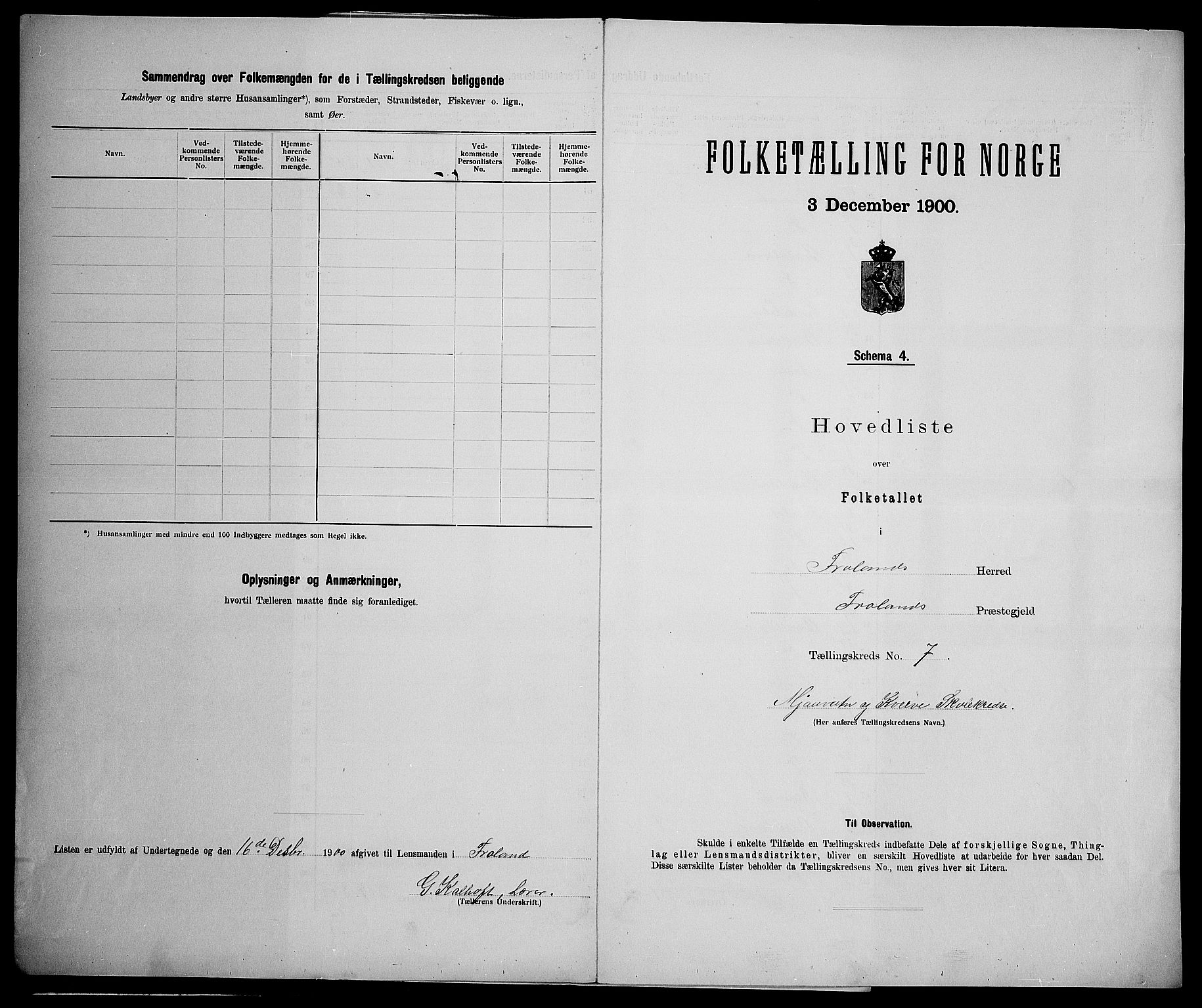 SAK, 1900 census for Froland, 1900, p. 29