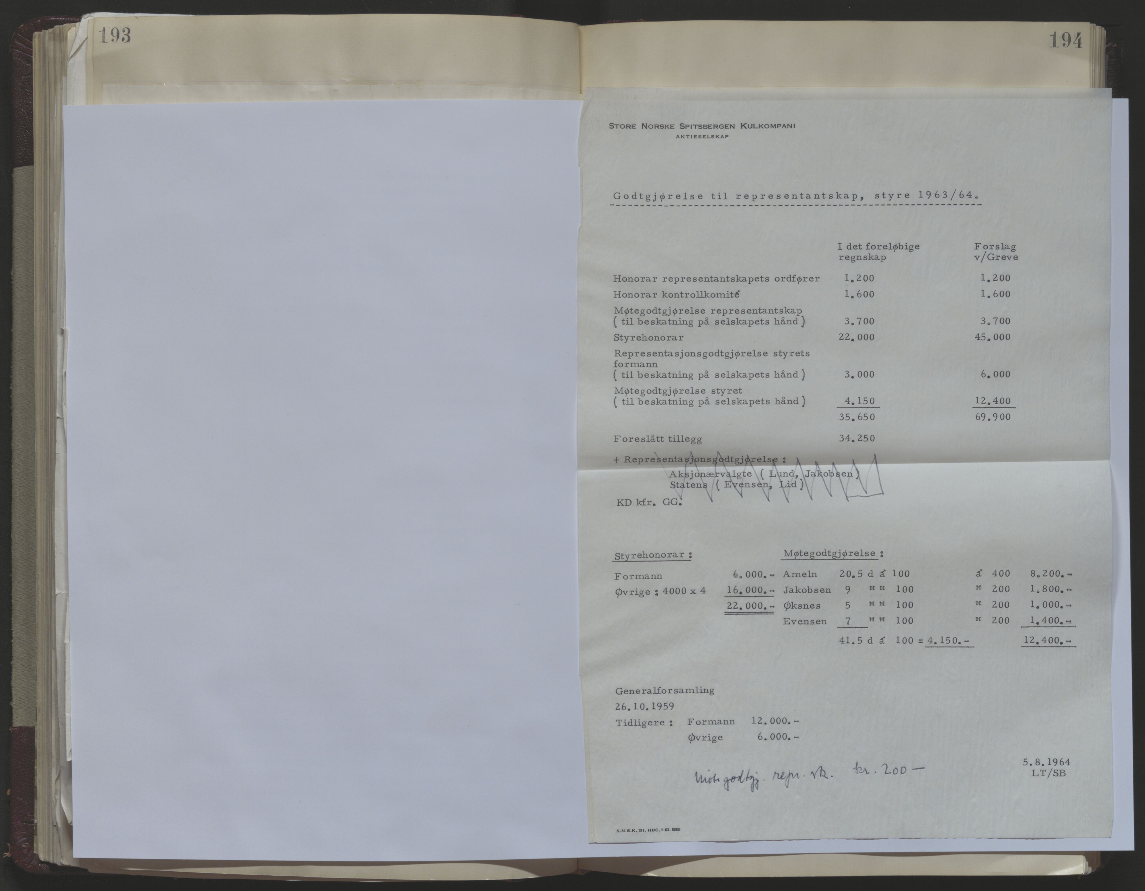 Store Norske Spitsbergen Kulkompani A/S, AV/SATØ-P-0073/09/A/Aa/L0001: Generalforsamling protokoll 1, 1916-2009, p. 193-194