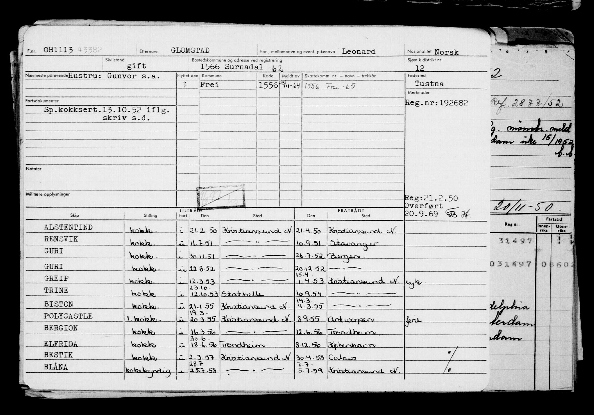 Direktoratet for sjømenn, AV/RA-S-3545/G/Gb/L0116: Hovedkort, 1913, p. 448