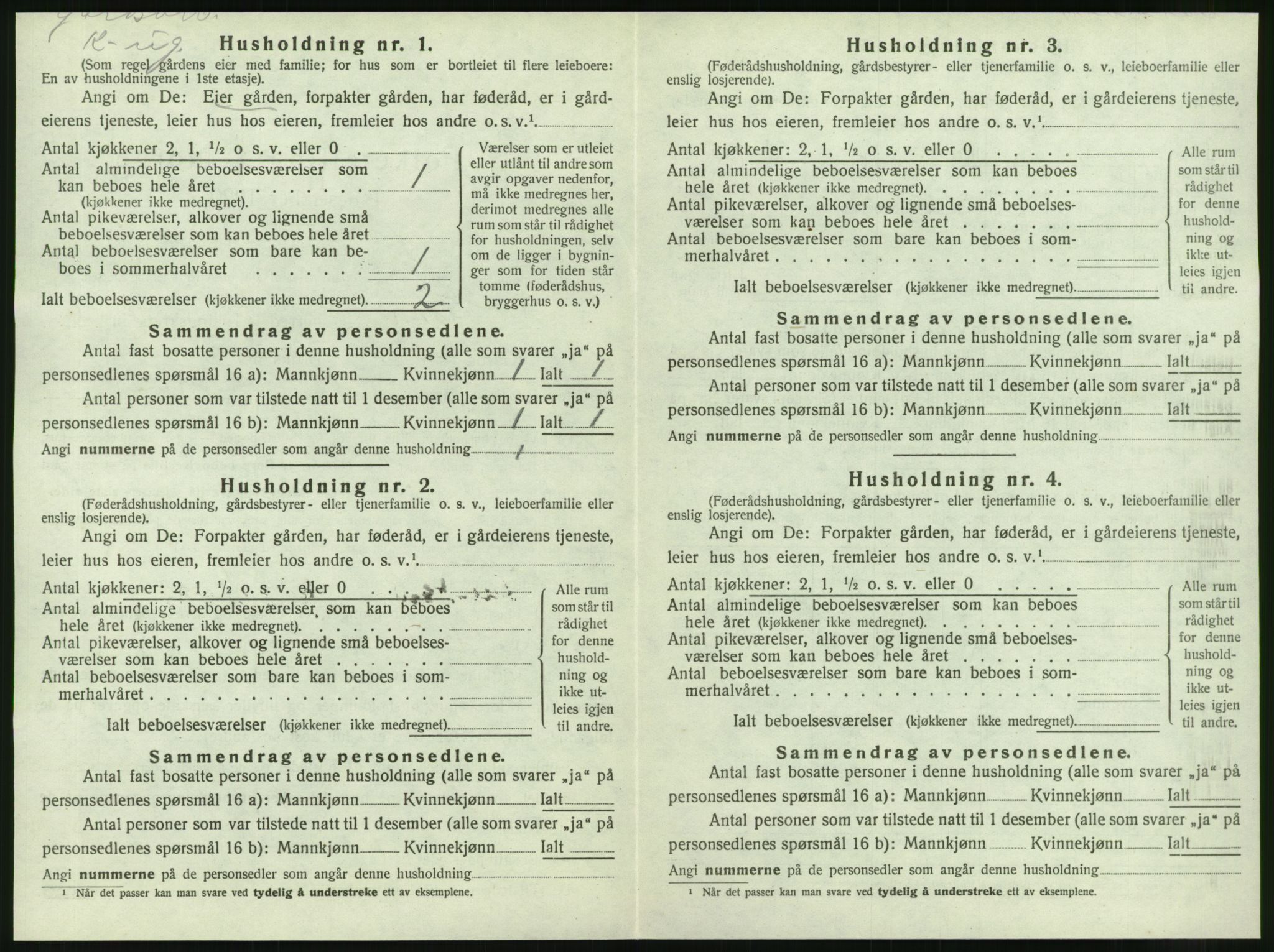 SAT, 1920 census for Nesna, 1920, p. 702