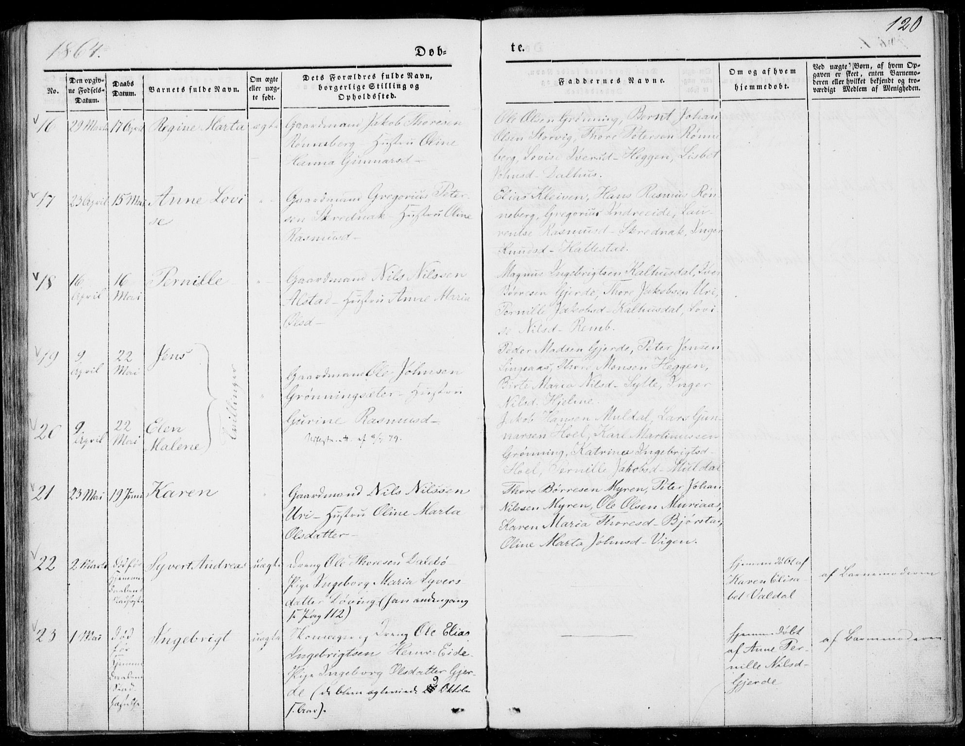 Ministerialprotokoller, klokkerbøker og fødselsregistre - Møre og Romsdal, SAT/A-1454/519/L0249: Parish register (official) no. 519A08, 1846-1868, p. 120
