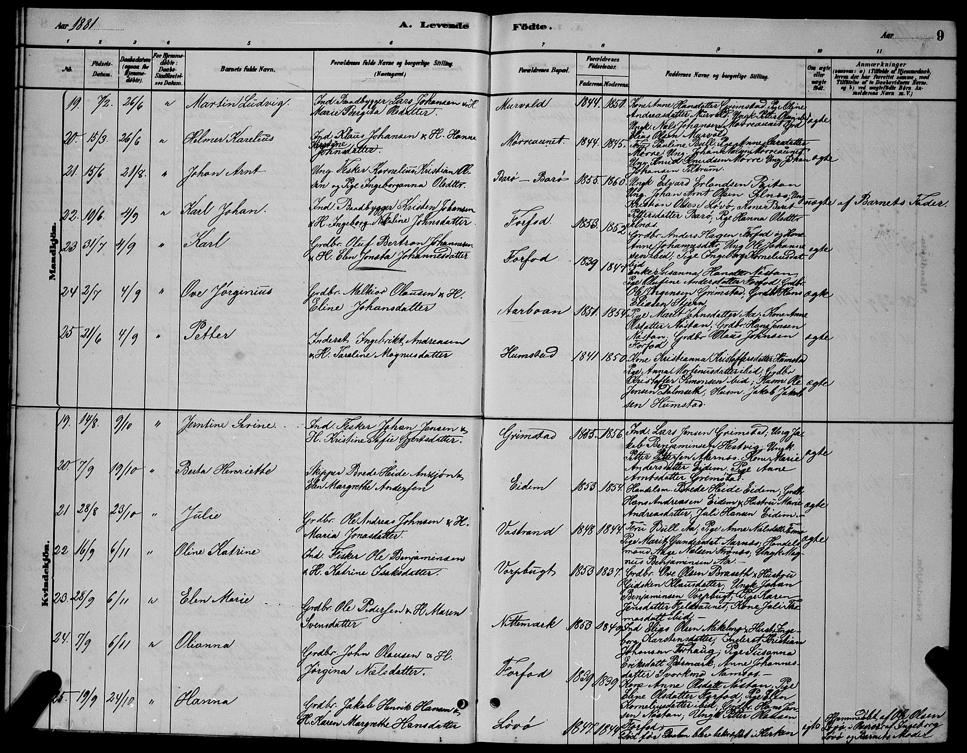 Ministerialprotokoller, klokkerbøker og fødselsregistre - Sør-Trøndelag, AV/SAT-A-1456/655/L0687: Parish register (copy) no. 655C03, 1880-1898, p. 9