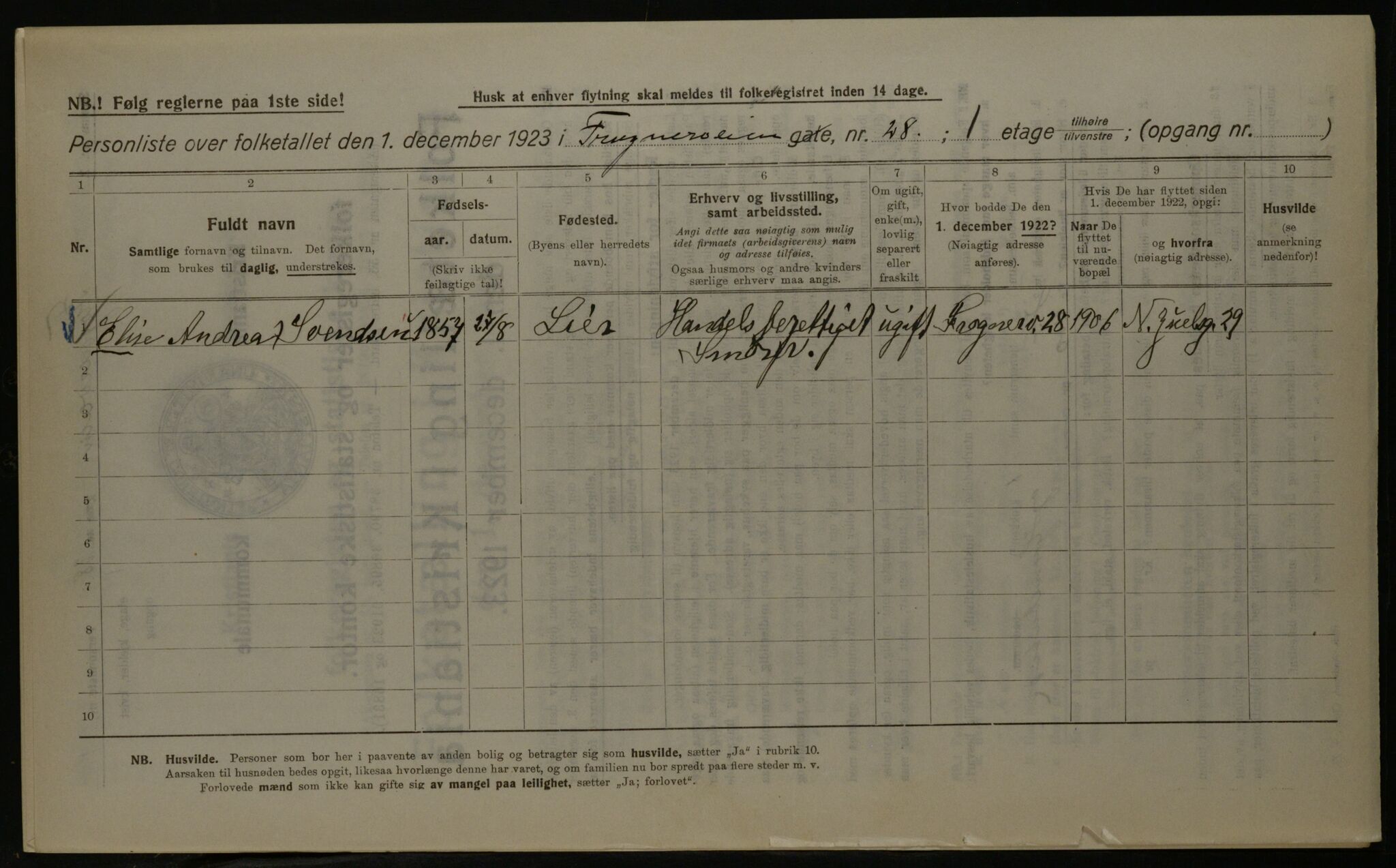 OBA, Municipal Census 1923 for Kristiania, 1923, p. 30942