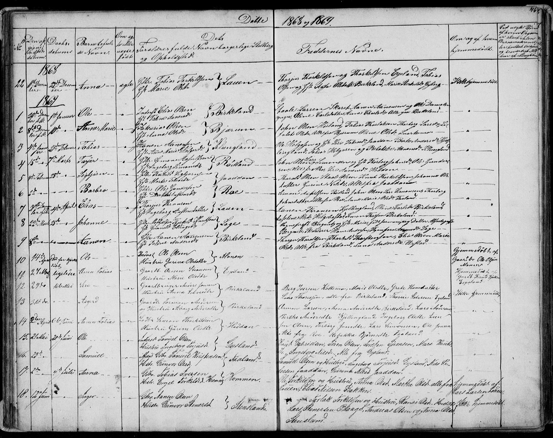 Hægebostad sokneprestkontor, SAK/1111-0024/F/Fb/Fba/L0002: Parish register (copy) no. B 2, 1851-1882, p. 46