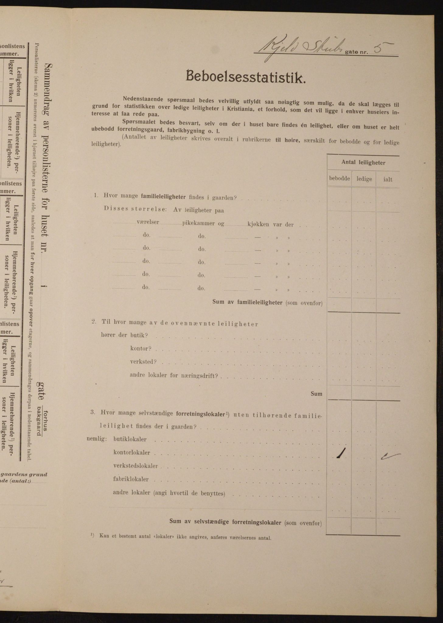 OBA, Municipal Census 1910 for Kristiania, 1910, p. 49835