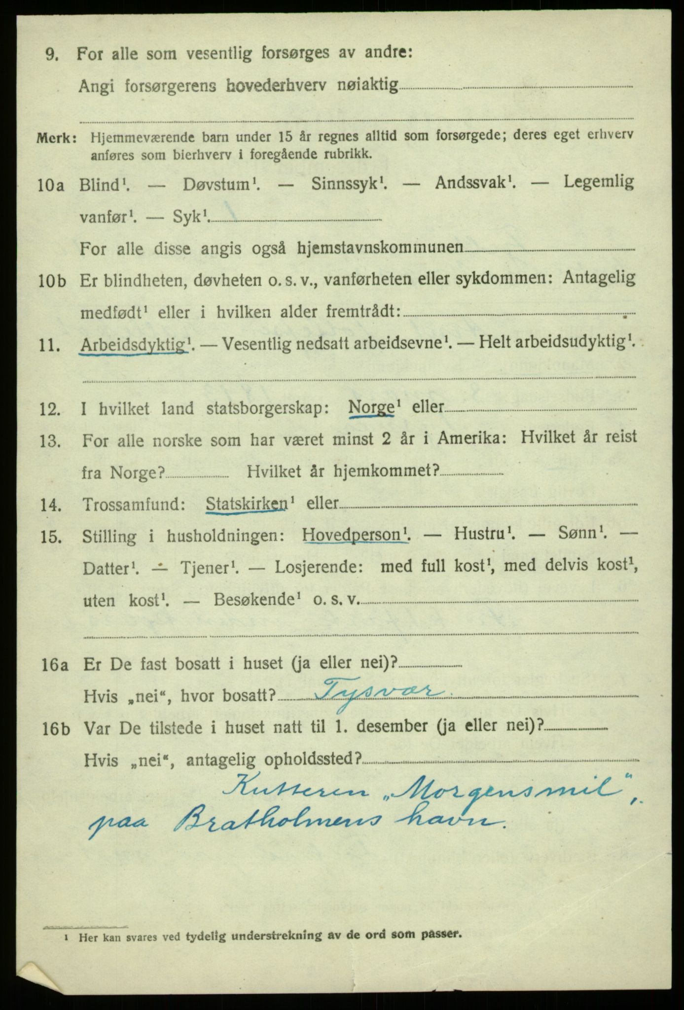 SAB, 1920 census for Fjell, 1920, p. 9829