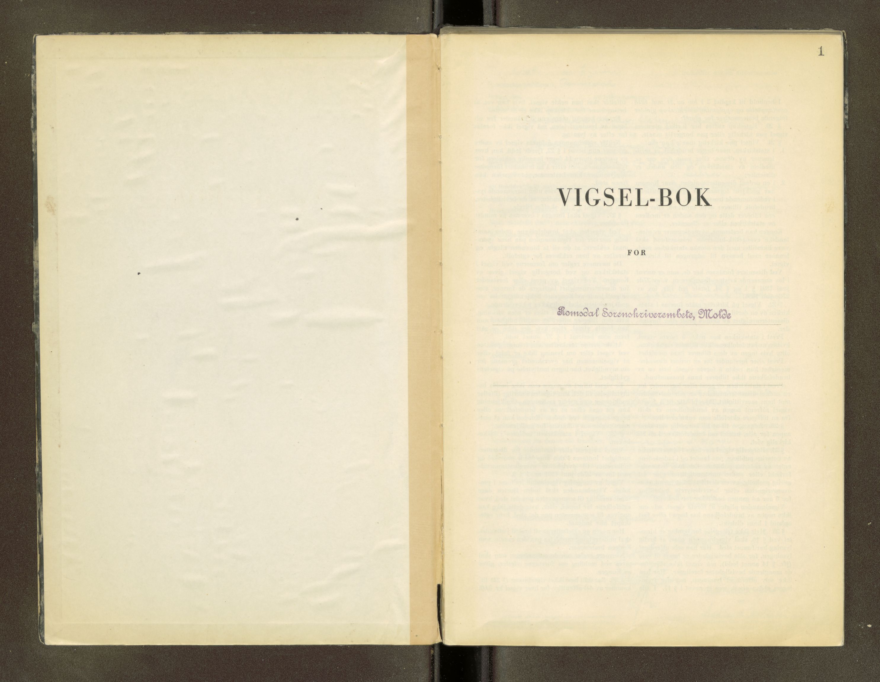 Romsdal sorenskriveri, SAT/A-4149/1/6/6D/L0010: Vigselbok, 1946-1953, p. 1