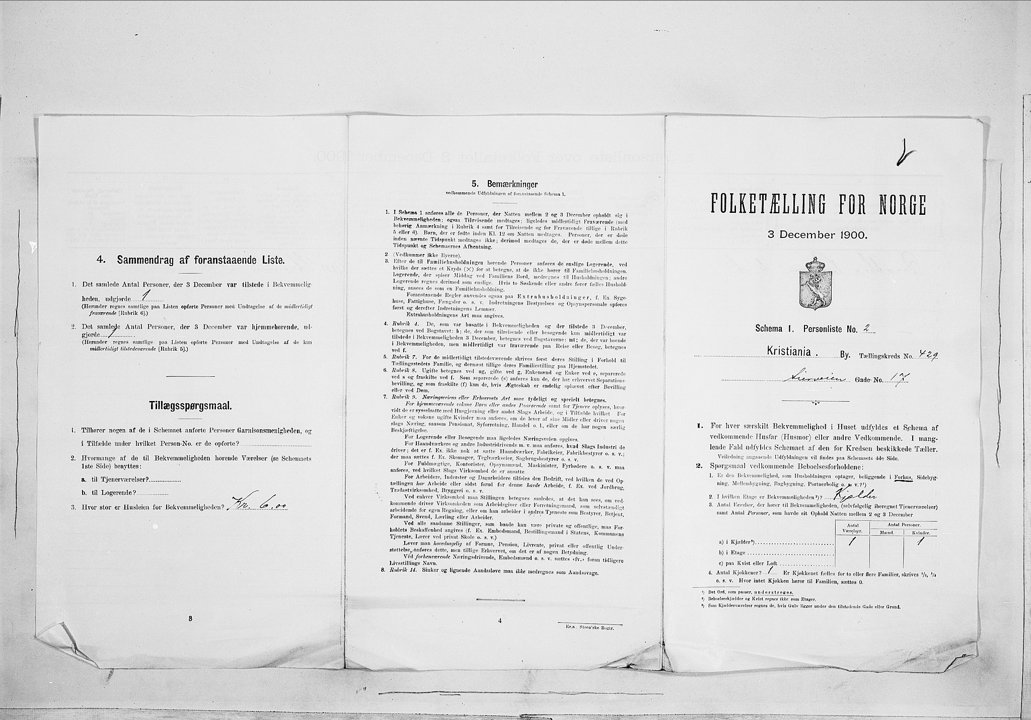 SAO, 1900 census for Kristiania, 1900, p. 52831