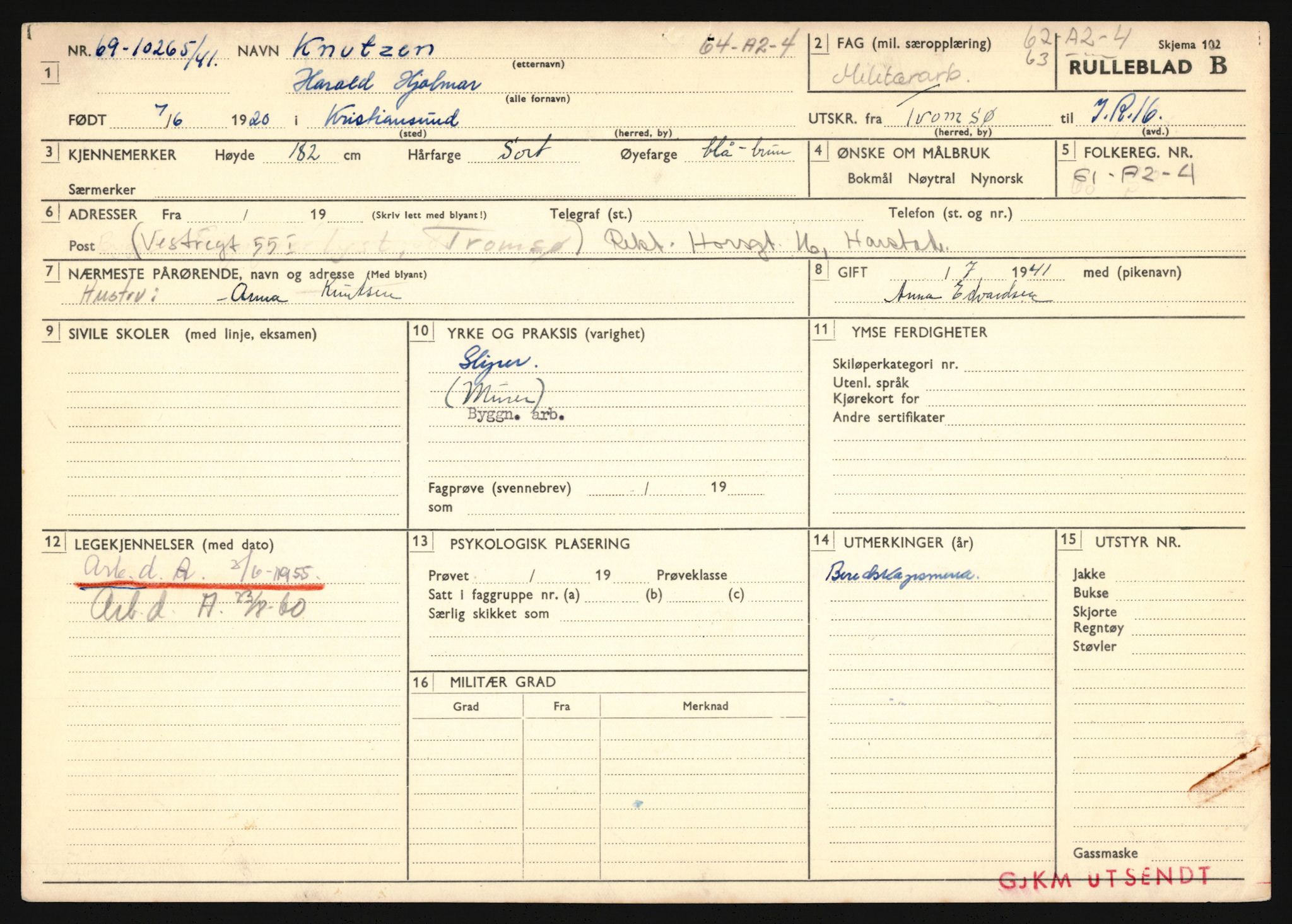 Forsvaret, Troms infanteriregiment nr. 16, AV/RA-RAFA-3146/P/Pa/L0024/0002: Rulleblad / Rulleblad for regimentets menige mannskaper, årsklasse 1941, 1941, p. 256