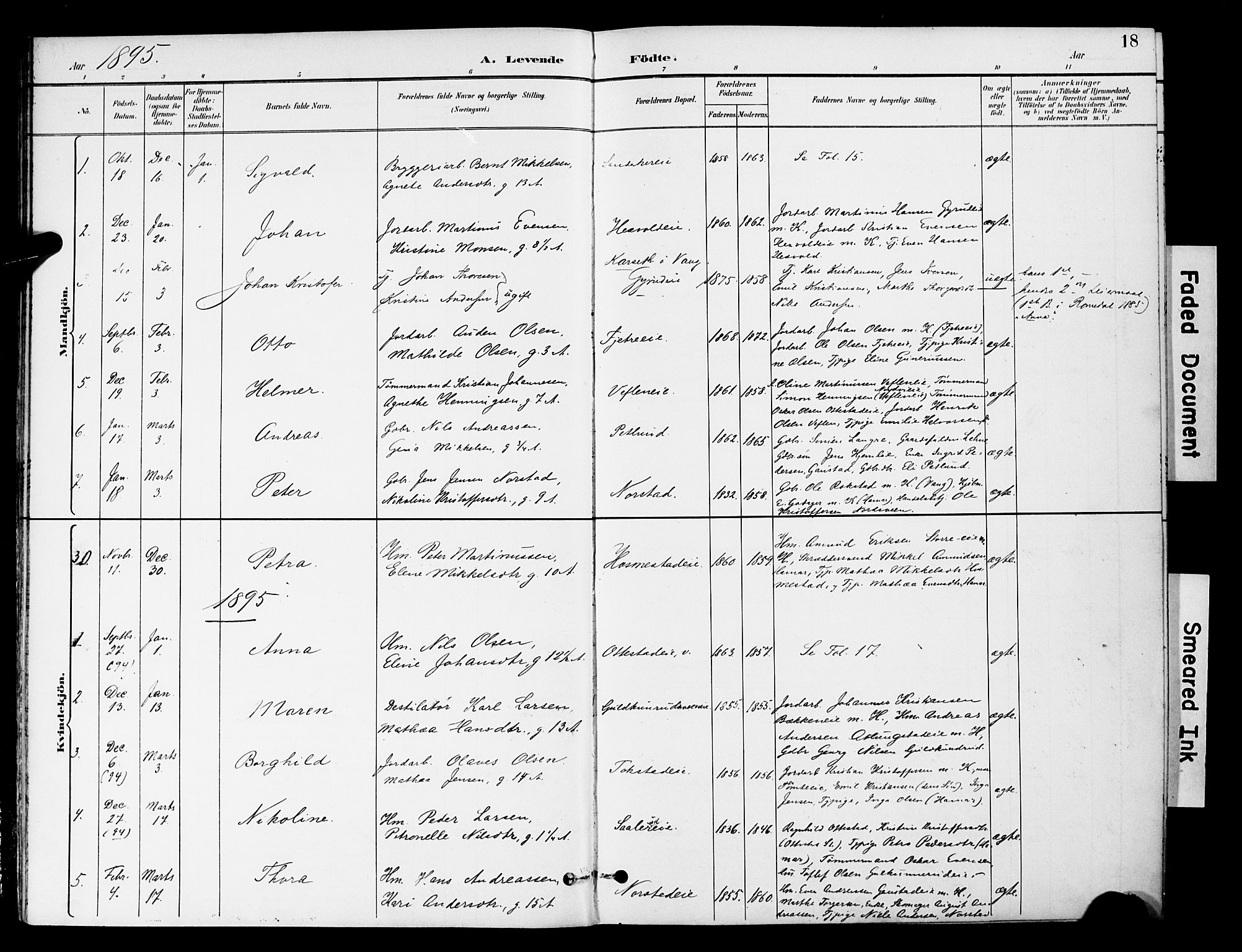 Stange prestekontor, SAH/PREST-002/K/L0021: Parish register (official) no. 21, 1891-1902, p. 18