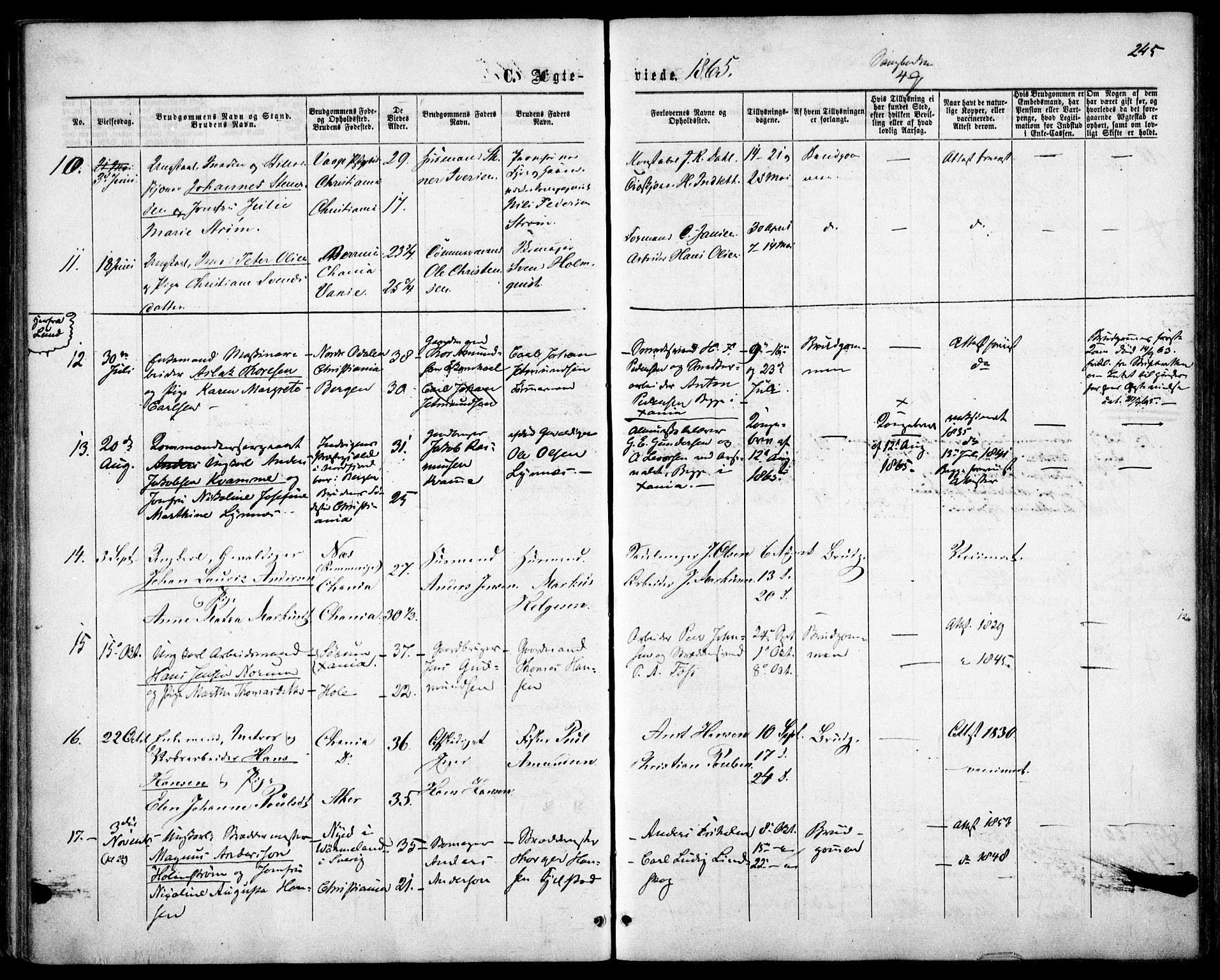 Garnisonsmenigheten Kirkebøker, AV/SAO-A-10846/F/Fa/L0010: Parish register (official) no. 10, 1859-1869, p. 245