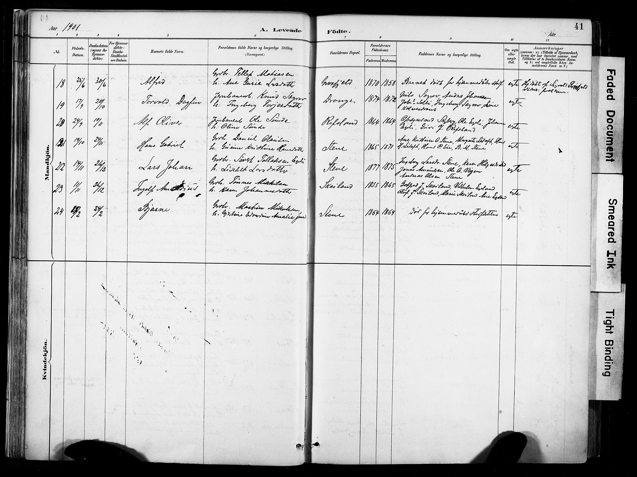 Lund sokneprestkontor, AV/SAST-A-101809/S06/L0012: Parish register (official) no. A 11, 1887-1921, p. 41