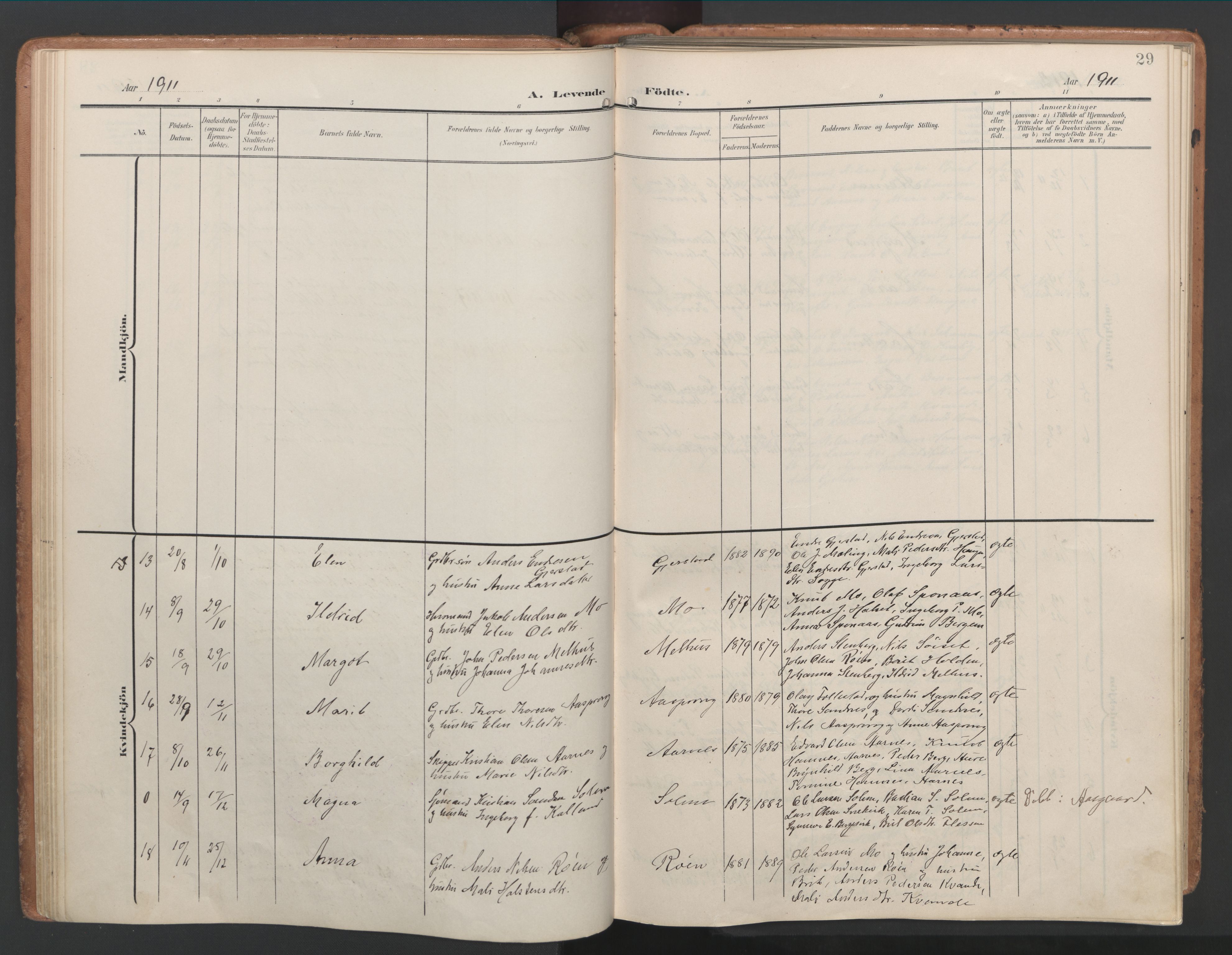 Ministerialprotokoller, klokkerbøker og fødselsregistre - Møre og Romsdal, AV/SAT-A-1454/592/L1030: Parish register (official) no. 592A08, 1901-1925, p. 29