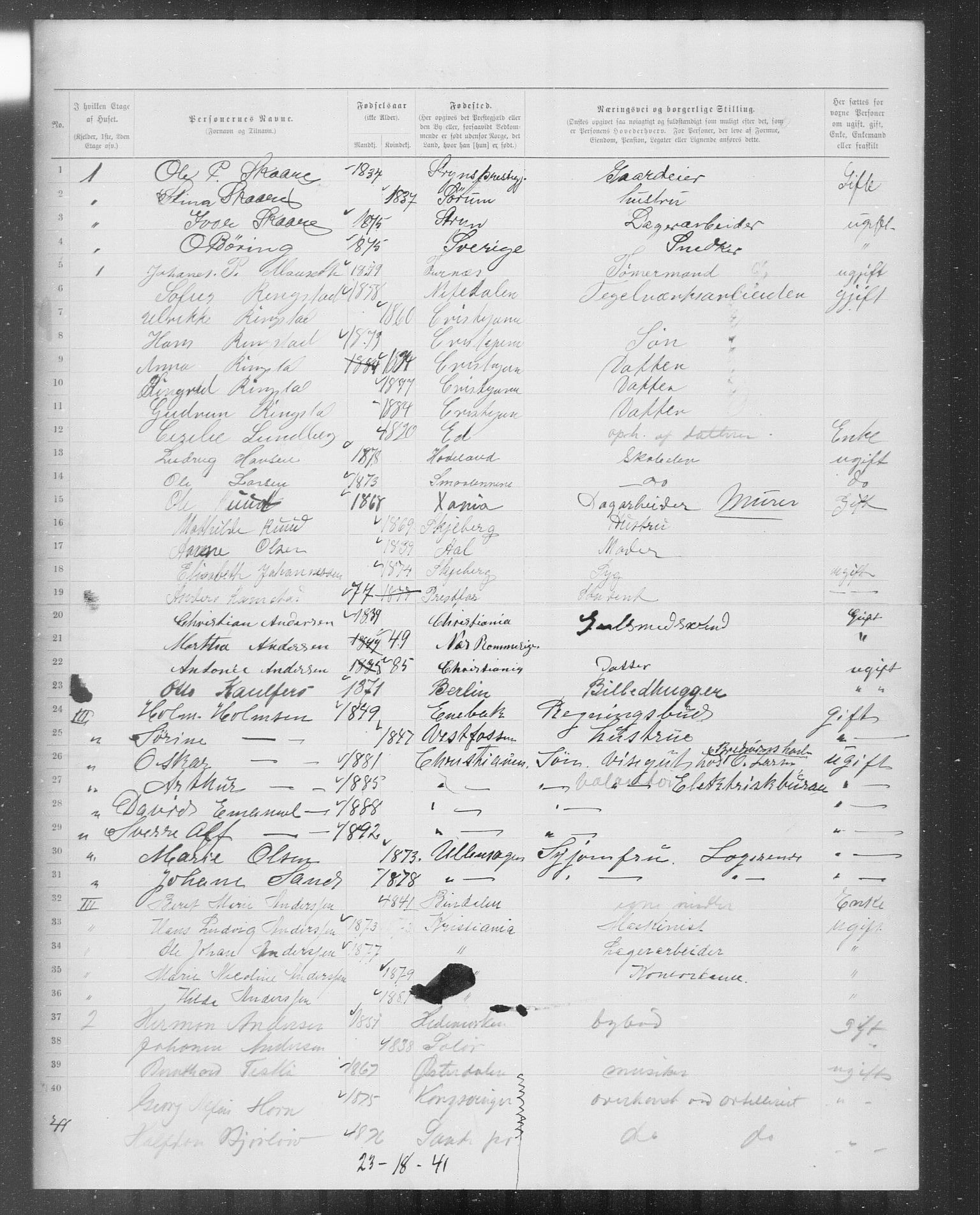 OBA, Municipal Census 1899 for Kristiania, 1899, p. 9686