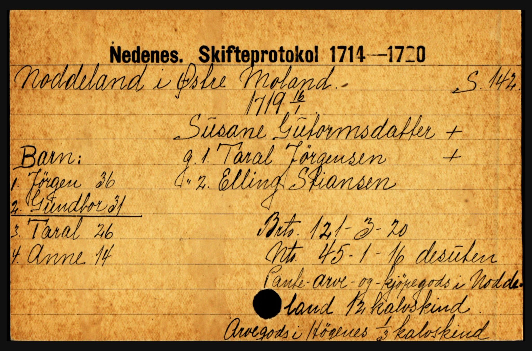 Nedenes sorenskriveri før 1824, AV/SAK-1221-0007/H, p. 22315