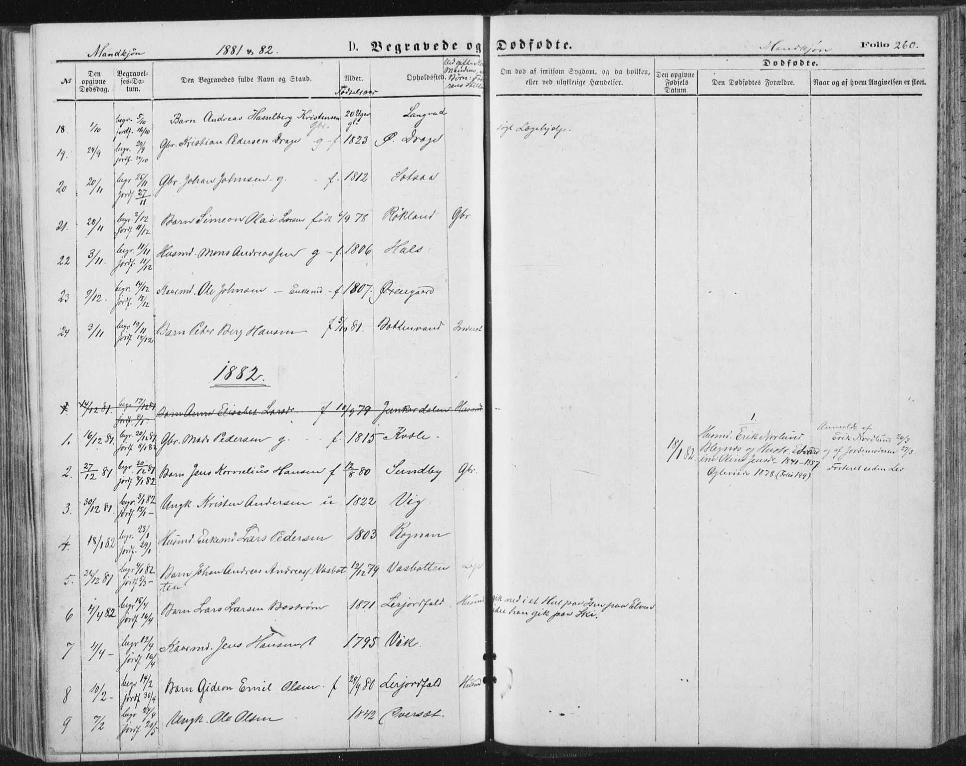 Ministerialprotokoller, klokkerbøker og fødselsregistre - Nordland, SAT/A-1459/847/L0668: Parish register (official) no. 847A08, 1872-1886, p. 260