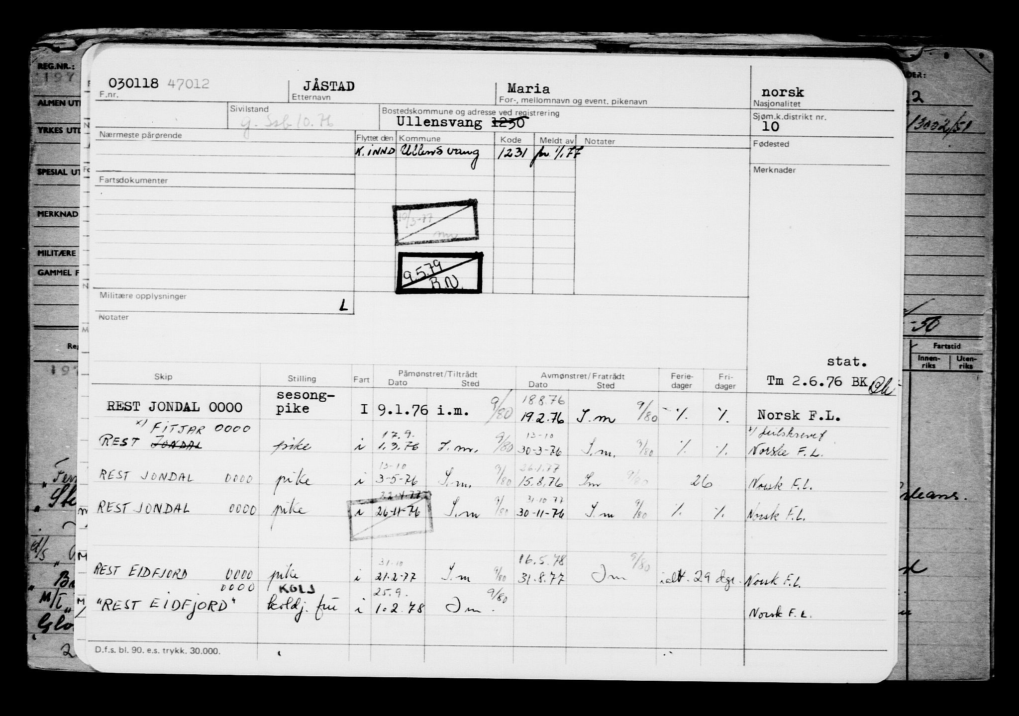 Direktoratet for sjømenn, AV/RA-S-3545/G/Gb/L0154: Hovedkort, 1917-1918, p. 380