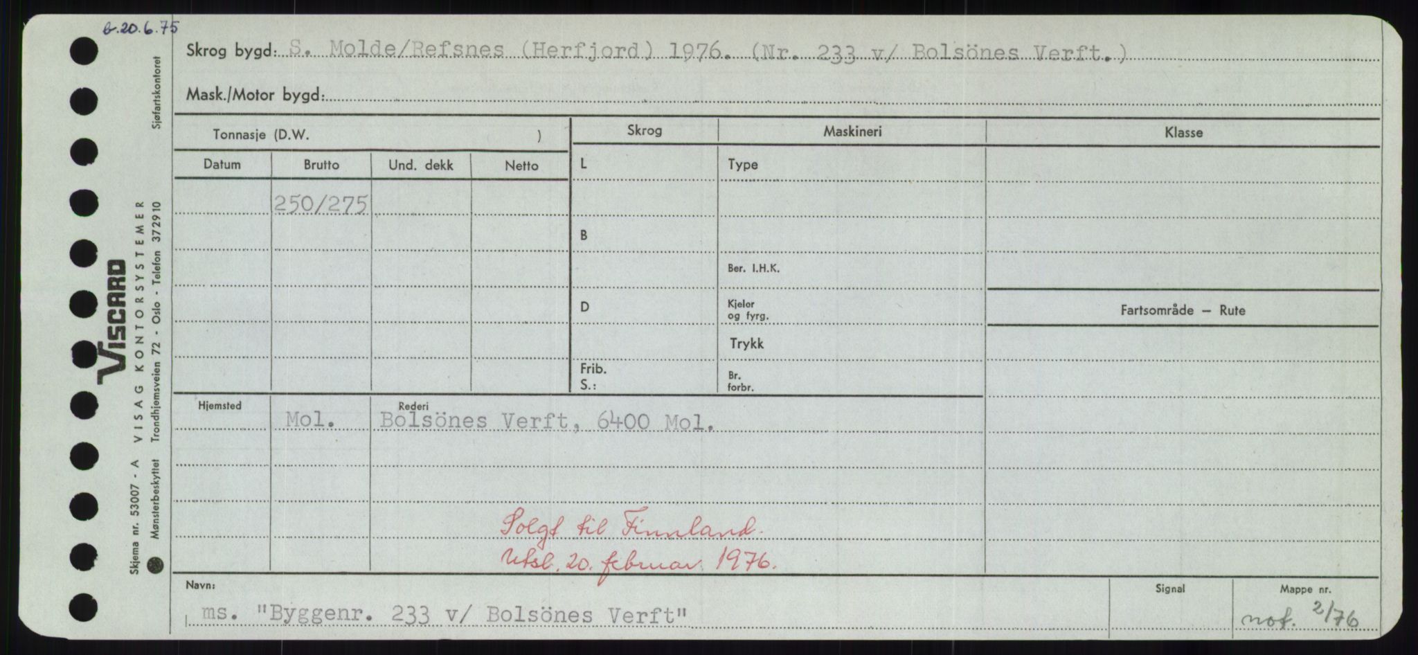 Sjøfartsdirektoratet med forløpere, Skipsmålingen, RA/S-1627/H/Hd/L0006: Fartøy, Byg-Båt, p. 63