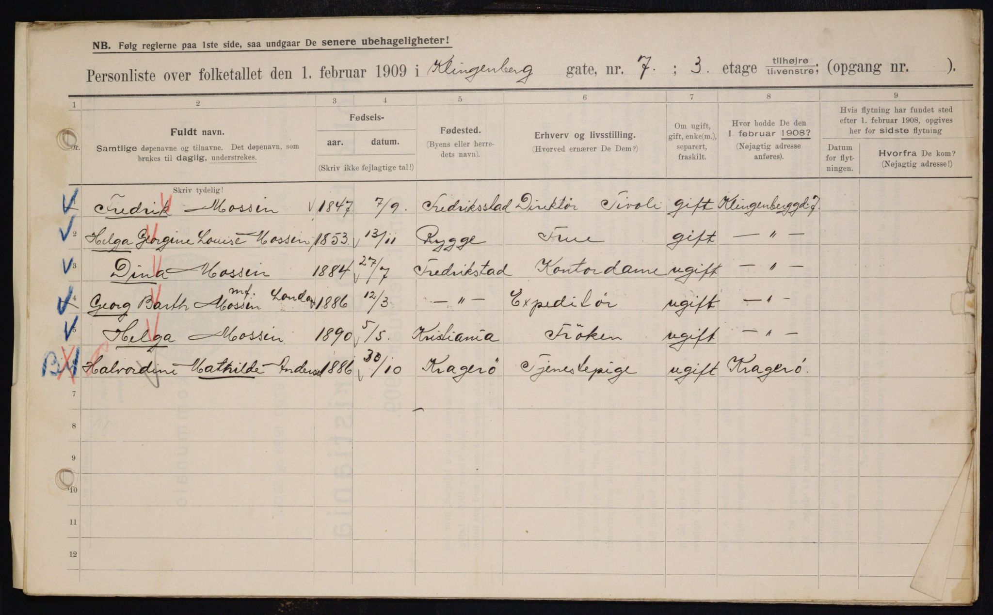 OBA, Municipal Census 1909 for Kristiania, 1909, p. 47561