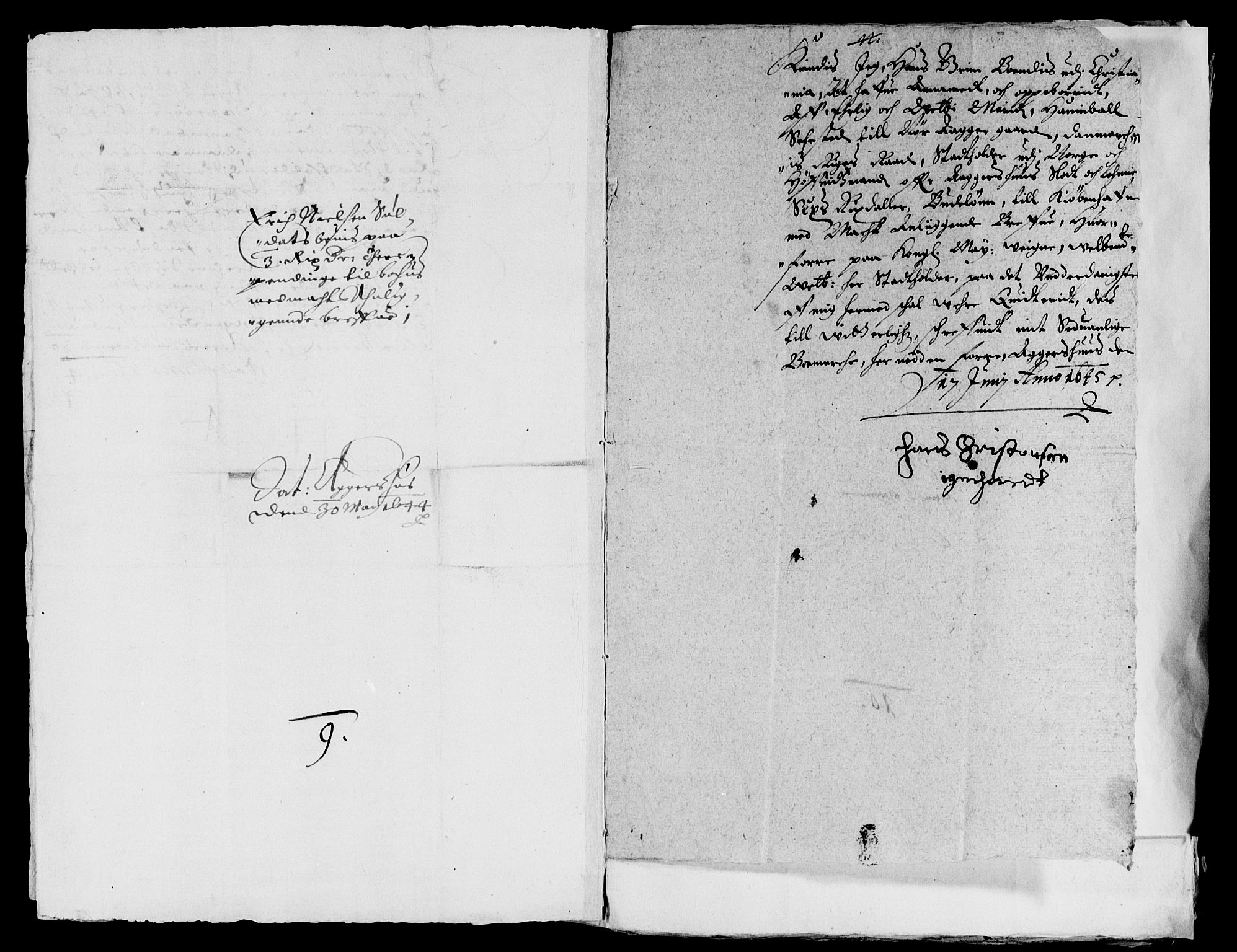 Rentekammeret inntil 1814, Reviderte regnskaper, Lensregnskaper, AV/RA-EA-5023/R/Rb/Rba/L0180: Akershus len, 1644-1645