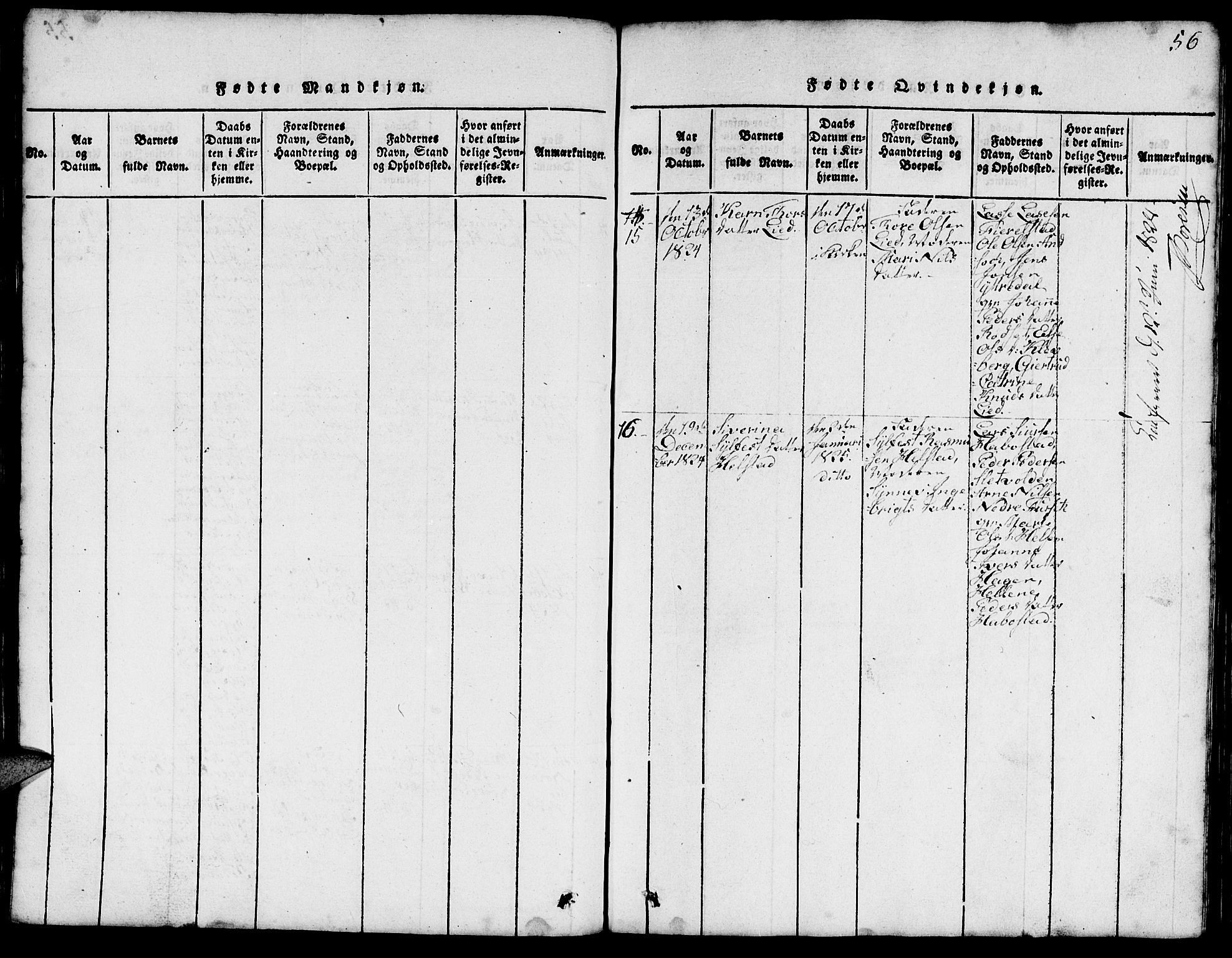 Ministerialprotokoller, klokkerbøker og fødselsregistre - Møre og Romsdal, AV/SAT-A-1454/520/L0289: Parish register (copy) no. 520C01, 1817-1837, p. 56