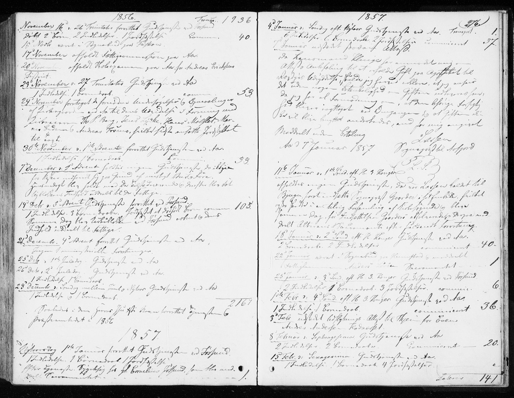 Ministerialprotokoller, klokkerbøker og fødselsregistre - Sør-Trøndelag, SAT/A-1456/655/L0677: Parish register (official) no. 655A06, 1847-1860, p. 276