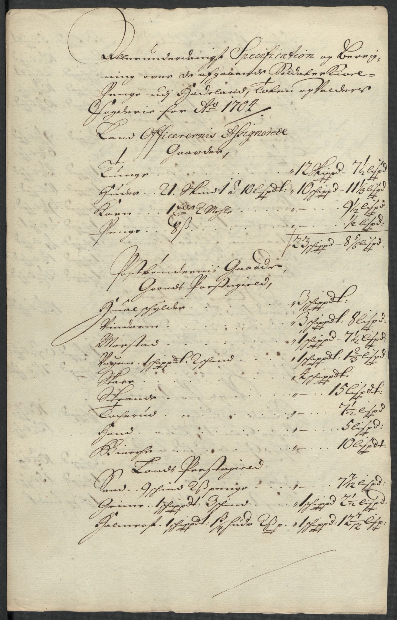 Rentekammeret inntil 1814, Reviderte regnskaper, Fogderegnskap, AV/RA-EA-4092/R18/L1302: Fogderegnskap Hadeland, Toten og Valdres, 1704, p. 478