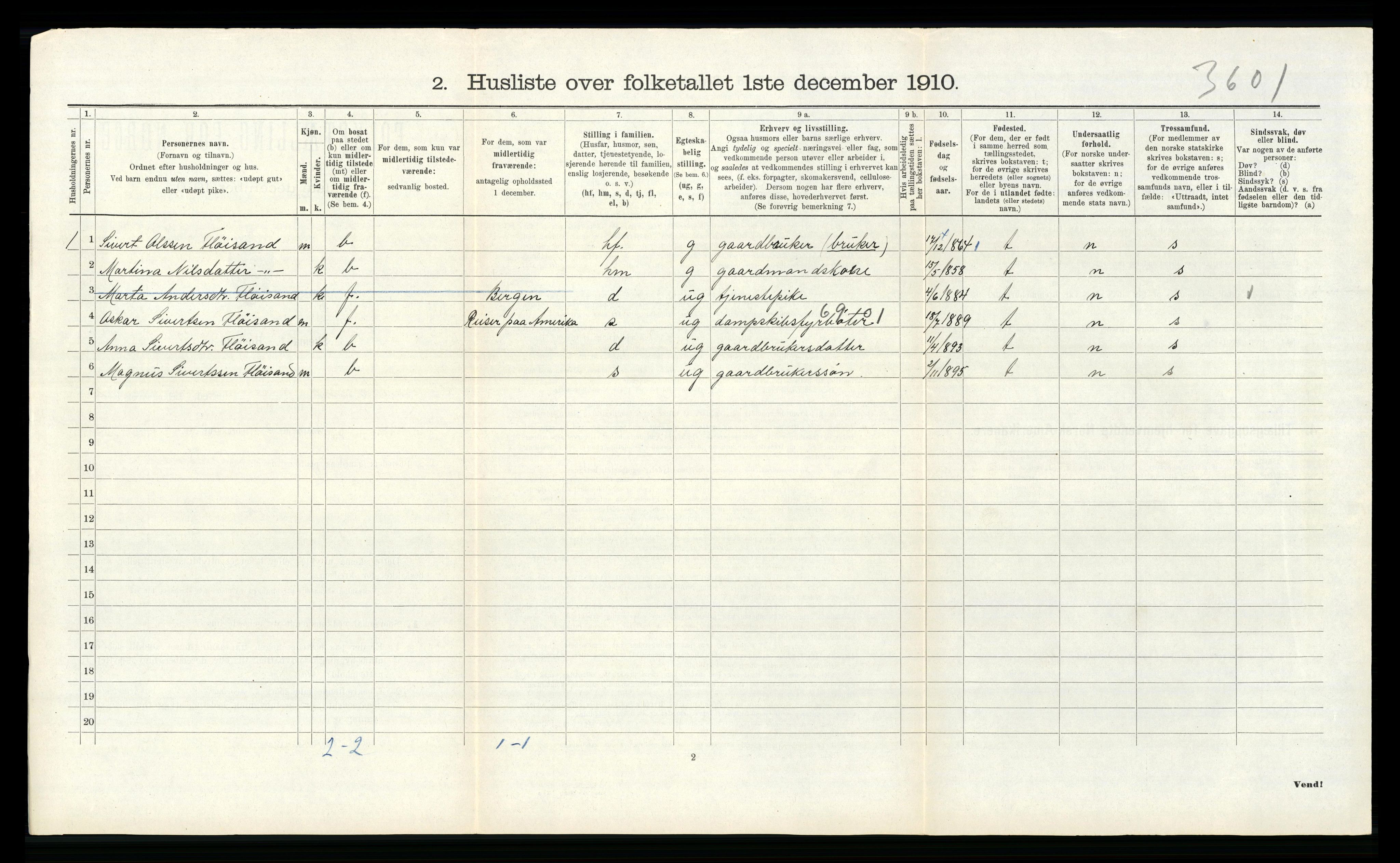 RA, 1910 census for Alversund, 1910, p. 137