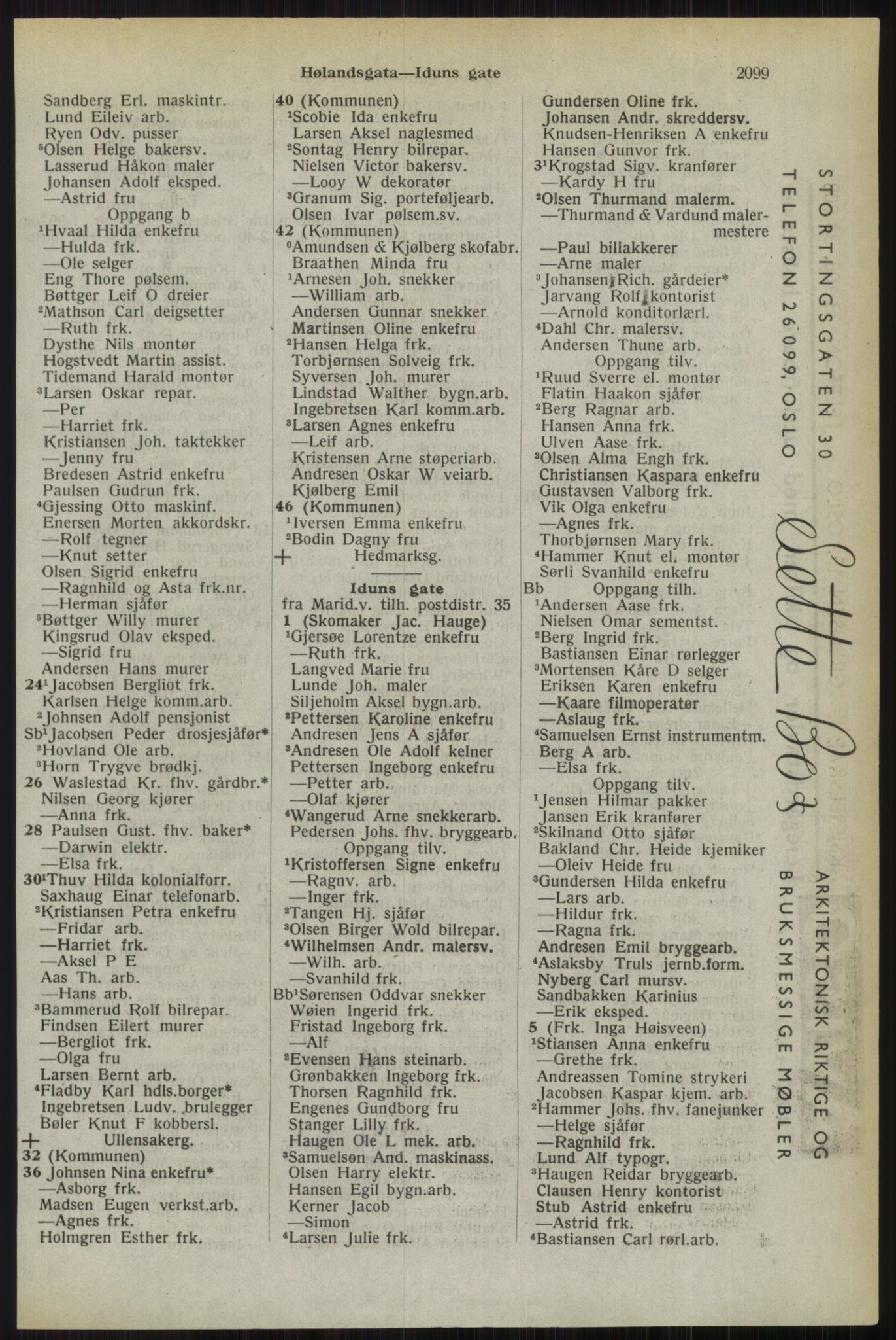 Kristiania/Oslo adressebok, PUBL/-, 1944, p. 2099