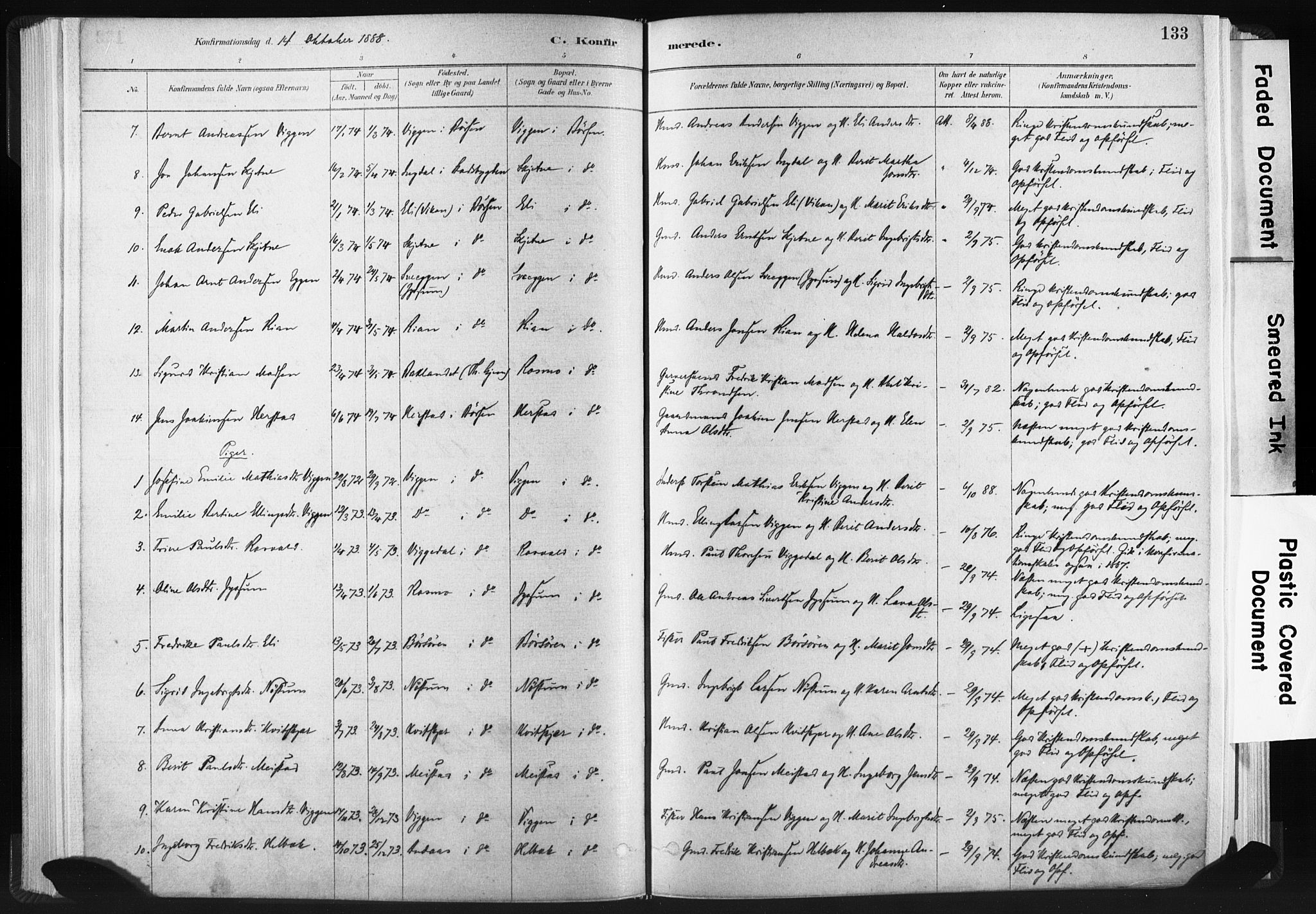 Ministerialprotokoller, klokkerbøker og fødselsregistre - Sør-Trøndelag, SAT/A-1456/665/L0773: Parish register (official) no. 665A08, 1879-1905, p. 133