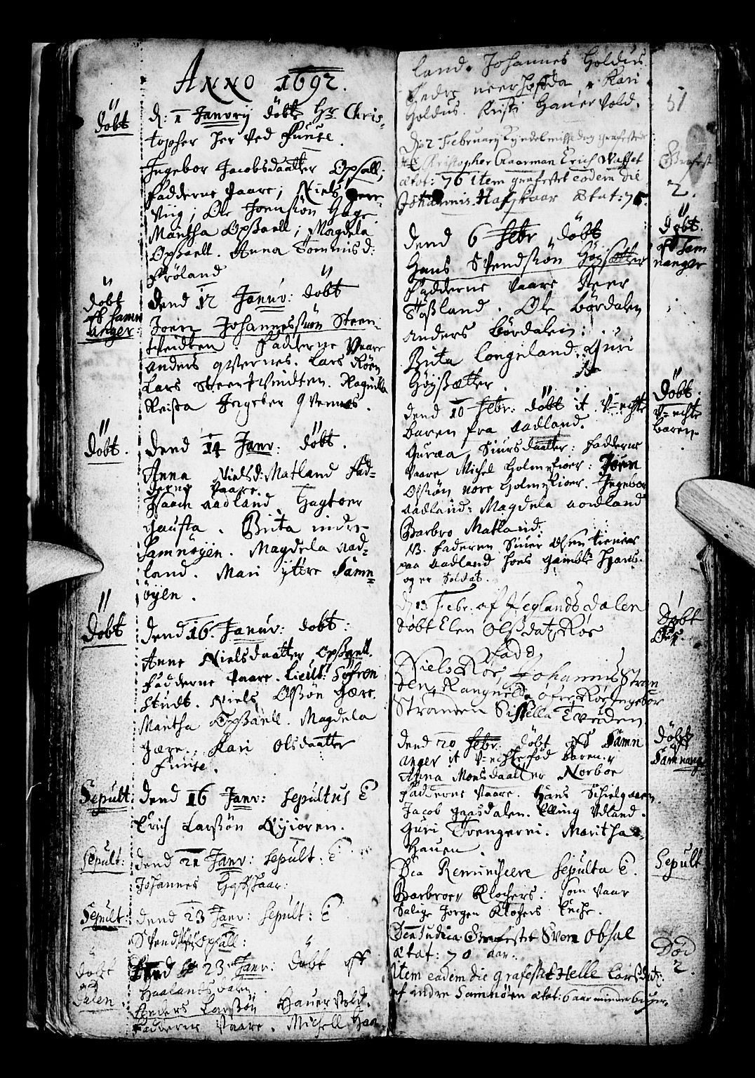 Os sokneprestembete, SAB/A-99929: Parish register (official) no. A 6, 1669-1719, p. 51