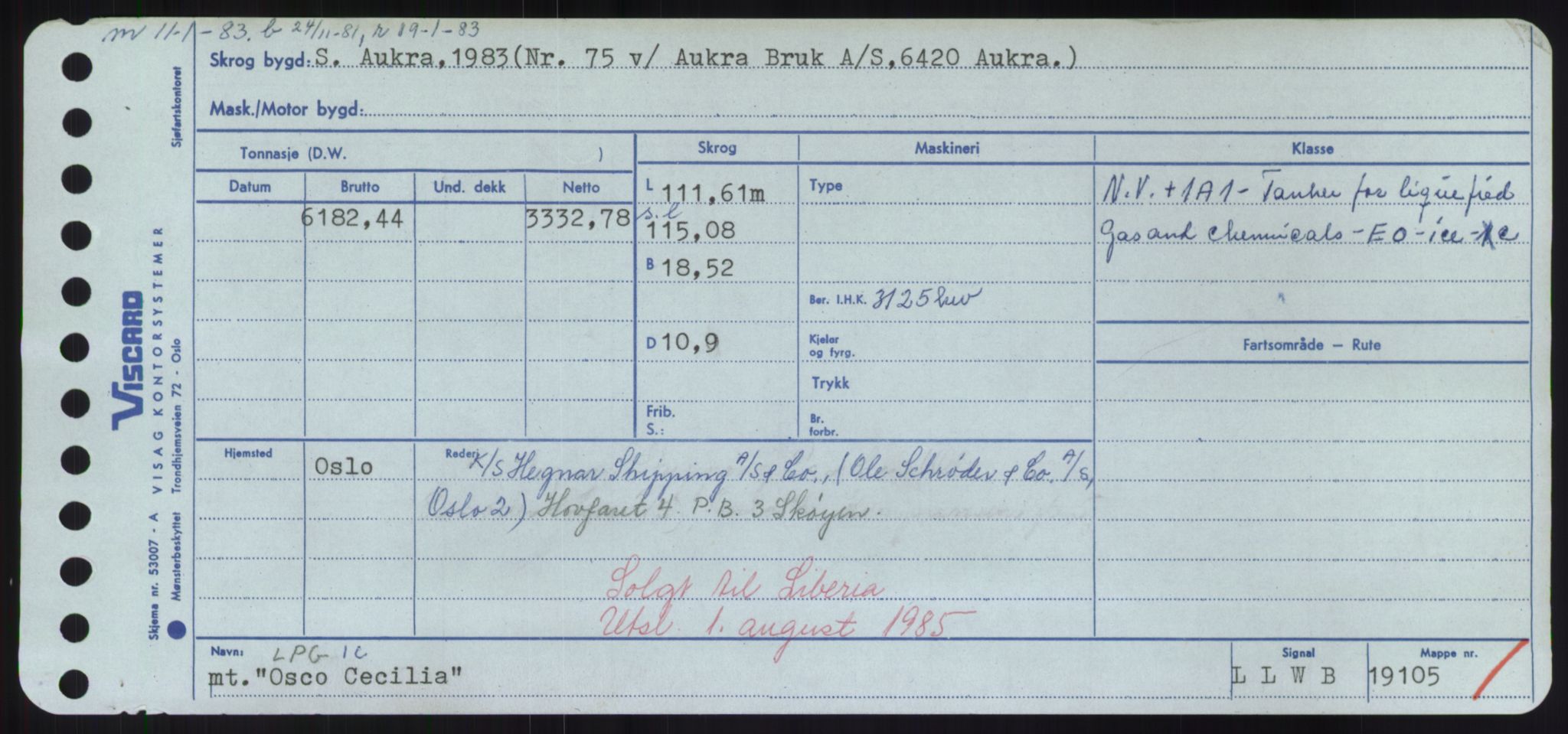 Sjøfartsdirektoratet med forløpere, Skipsmålingen, RA/S-1627/H/Hd/L0028: Fartøy, O, p. 405