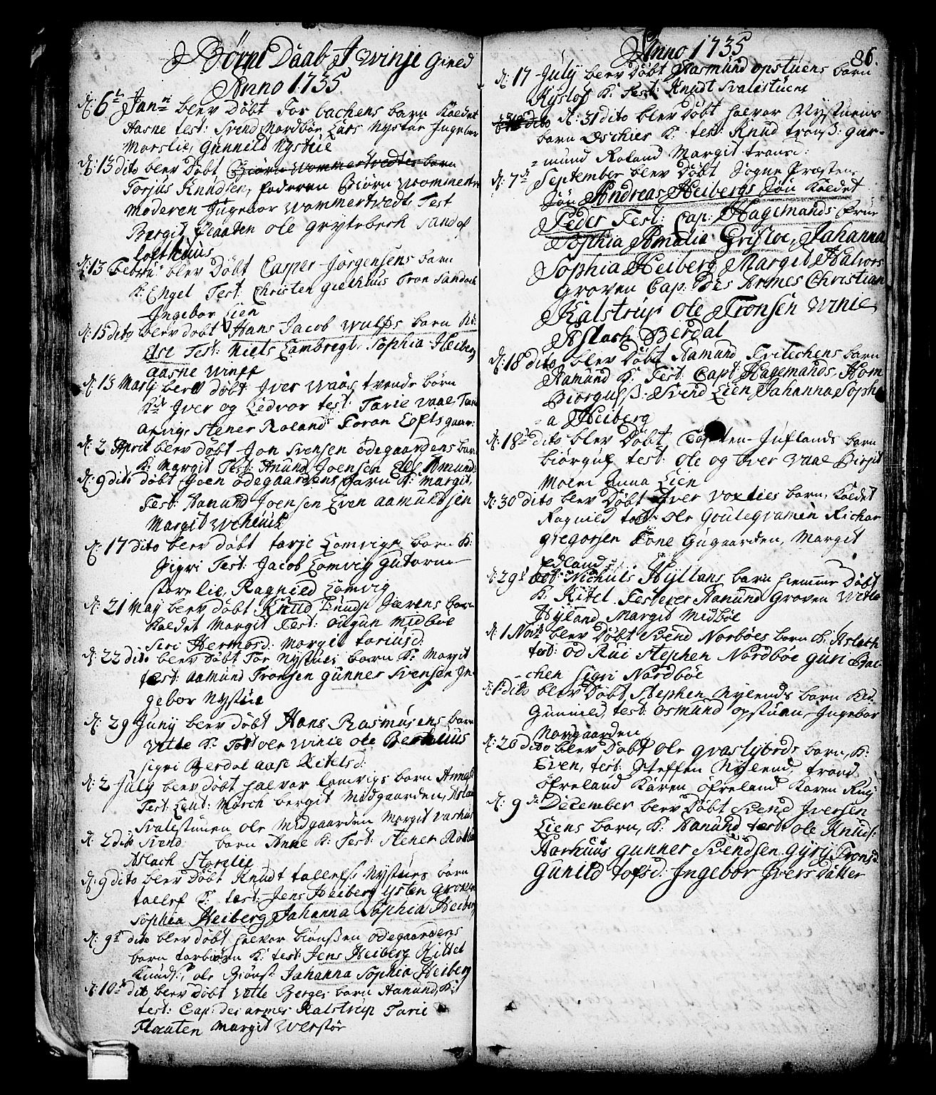 Vinje kirkebøker, SAKO/A-312/F/Fa/L0001: Parish register (official) no. I 1, 1717-1766, p. 86
