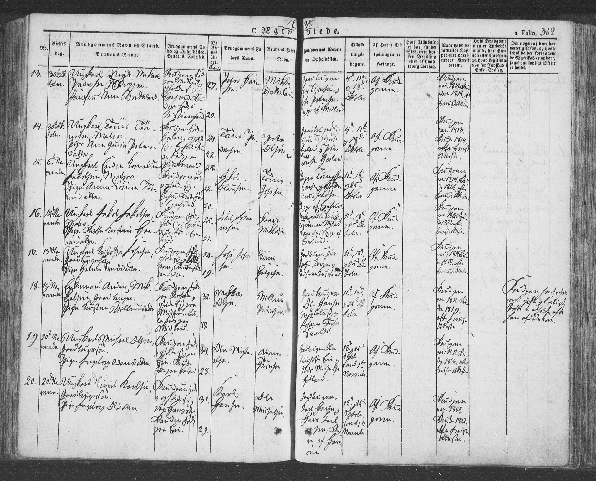 Eigersund sokneprestkontor, AV/SAST-A-101807/S08/L0009: Parish register (official) no. A 9, 1827-1850, p. 362