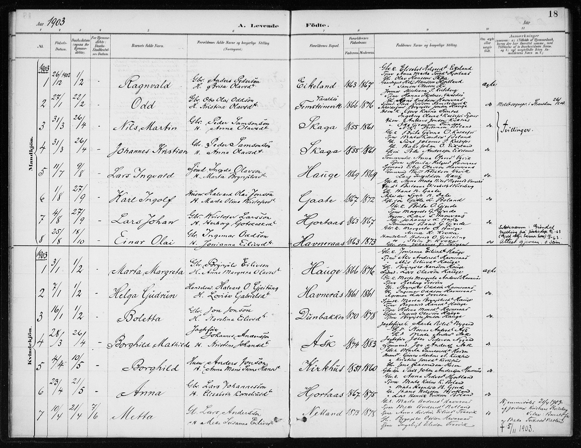 Kvinnherad sokneprestembete, SAB/A-76401/H/Haa: Parish register (official) no. C 1, 1885-1912, p. 18