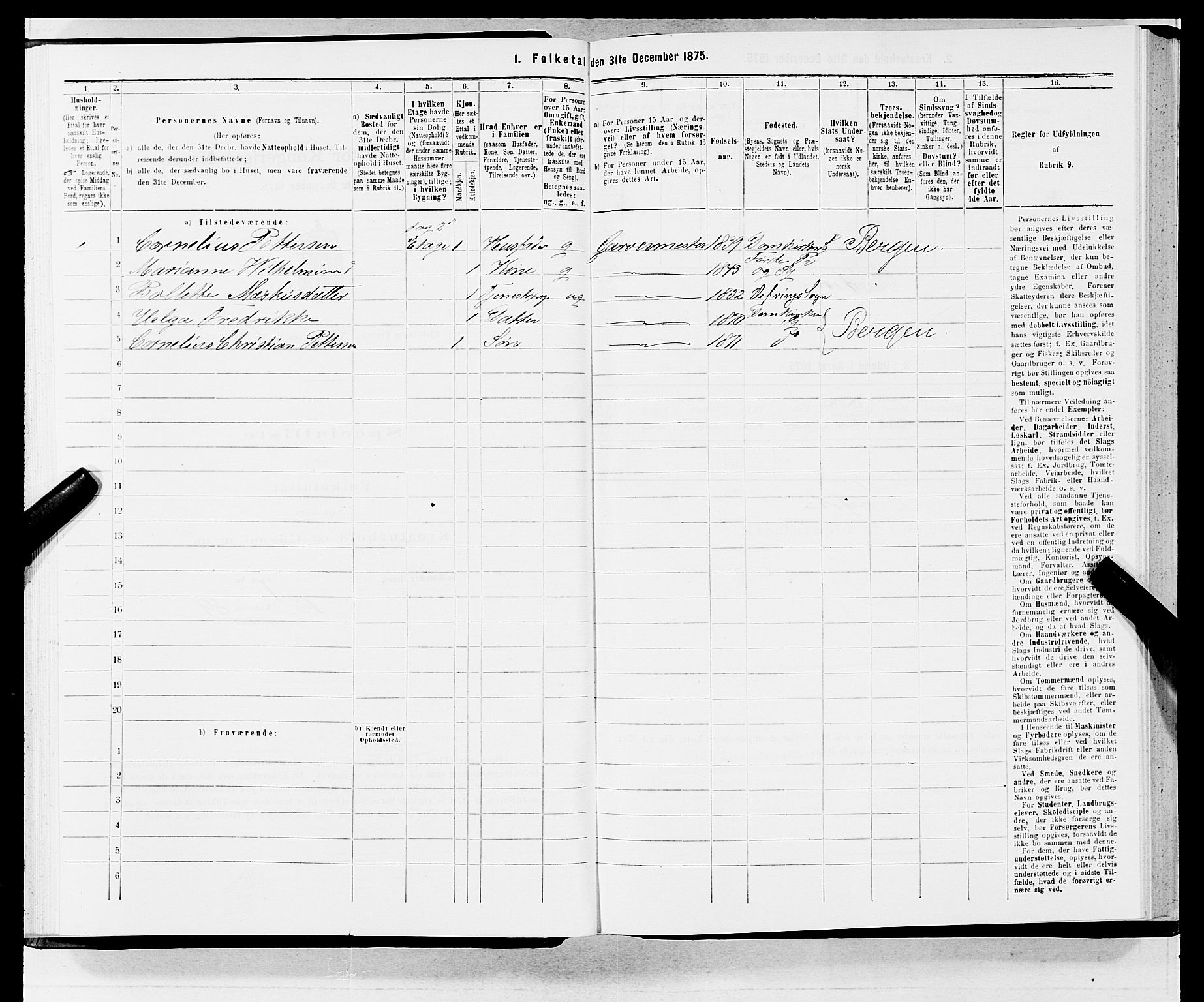 SAB, 1875 census for 1301 Bergen, 1875, p. 3429