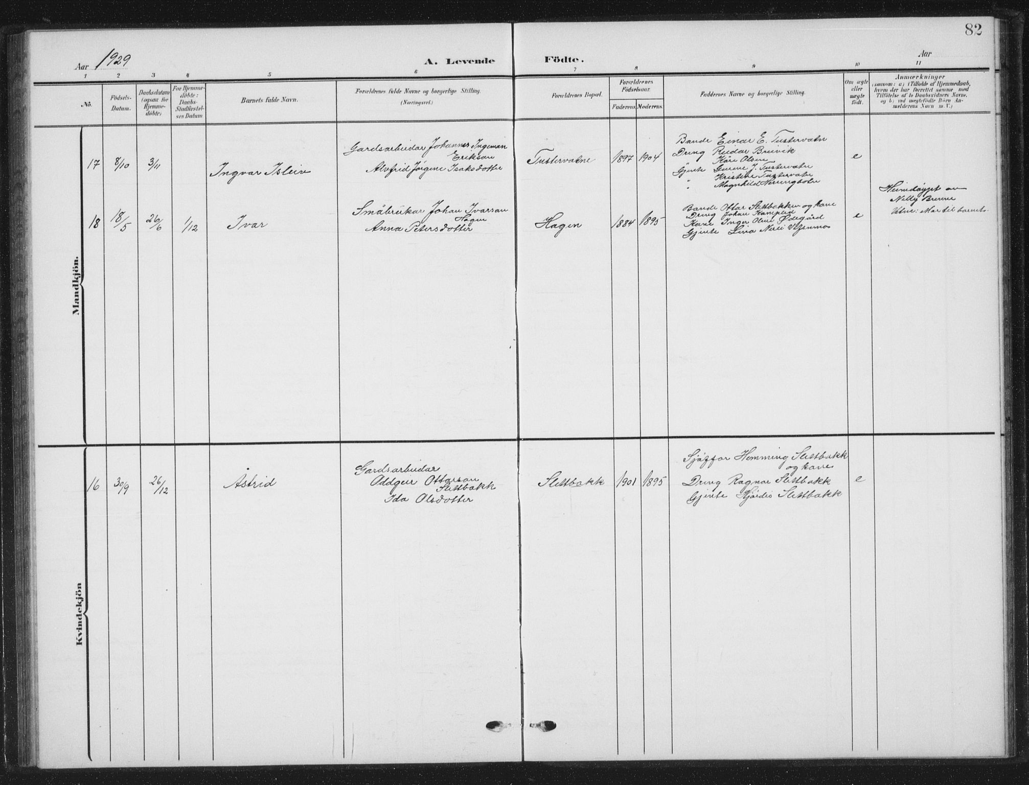 Ministerialprotokoller, klokkerbøker og fødselsregistre - Nordland, AV/SAT-A-1459/823/L0331: Parish register (copy) no. 823C03, 1905-1934, p. 82