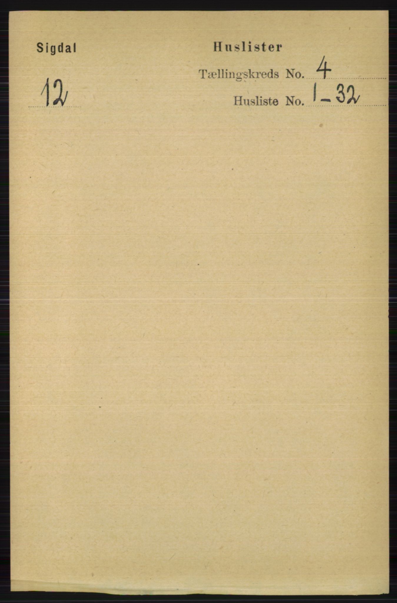 RA, 1891 census for 0621 Sigdal, 1891, p. 1614