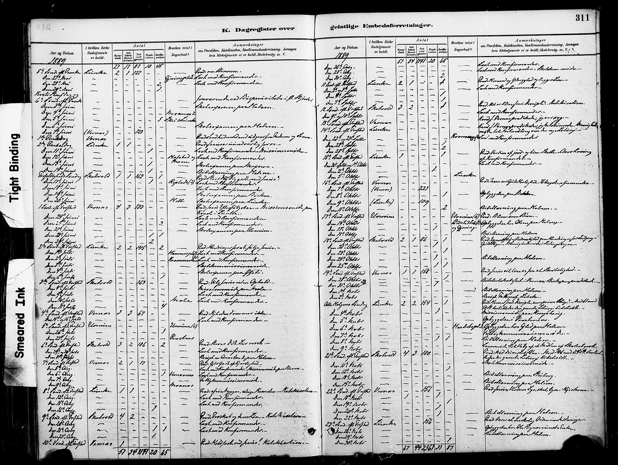 Ministerialprotokoller, klokkerbøker og fødselsregistre - Nord-Trøndelag, SAT/A-1458/709/L0077: Parish register (official) no. 709A17, 1880-1895, p. 311