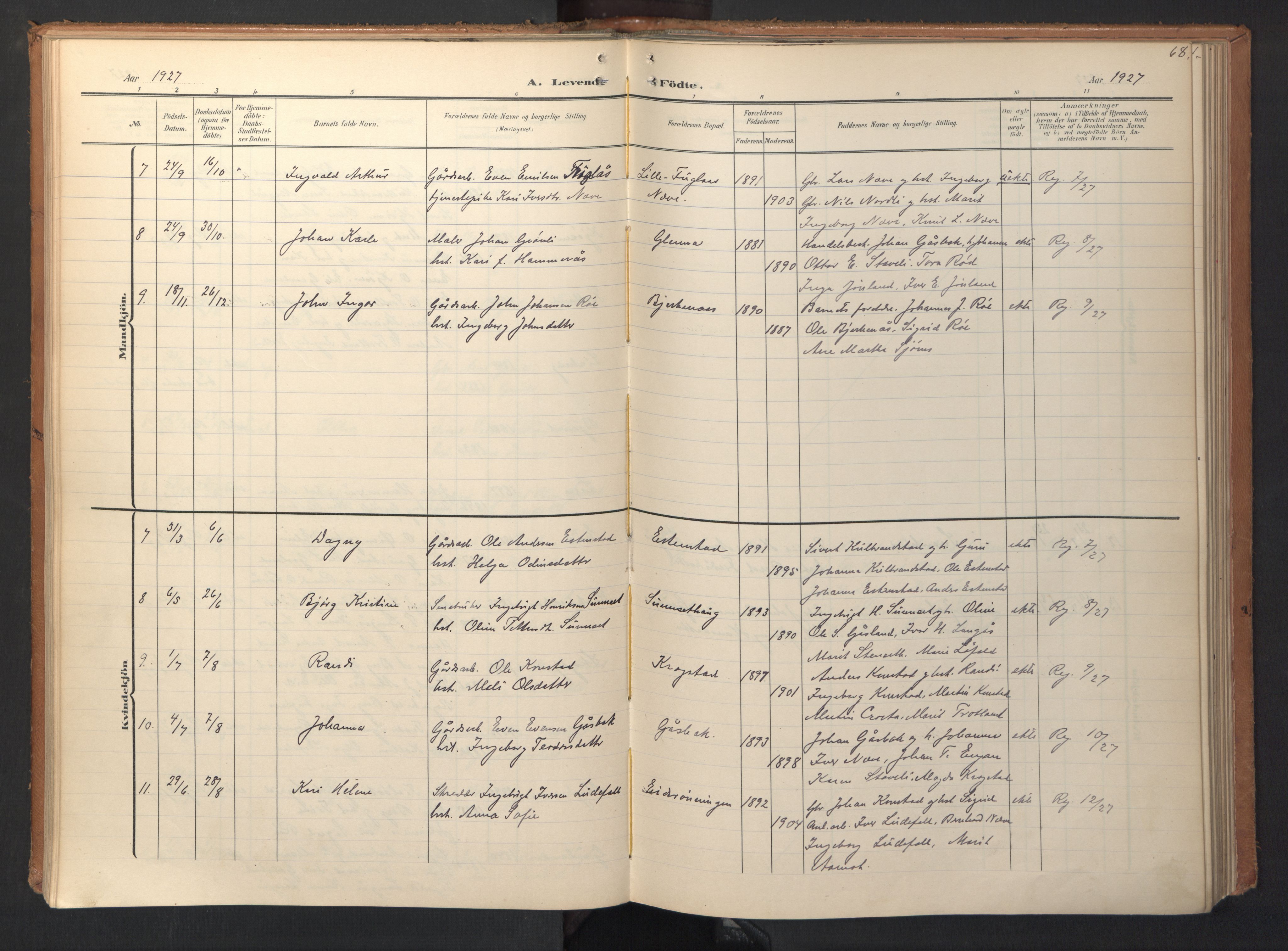 Ministerialprotokoller, klokkerbøker og fødselsregistre - Sør-Trøndelag, SAT/A-1456/694/L1128: Parish register (official) no. 694A02, 1906-1931, p. 68