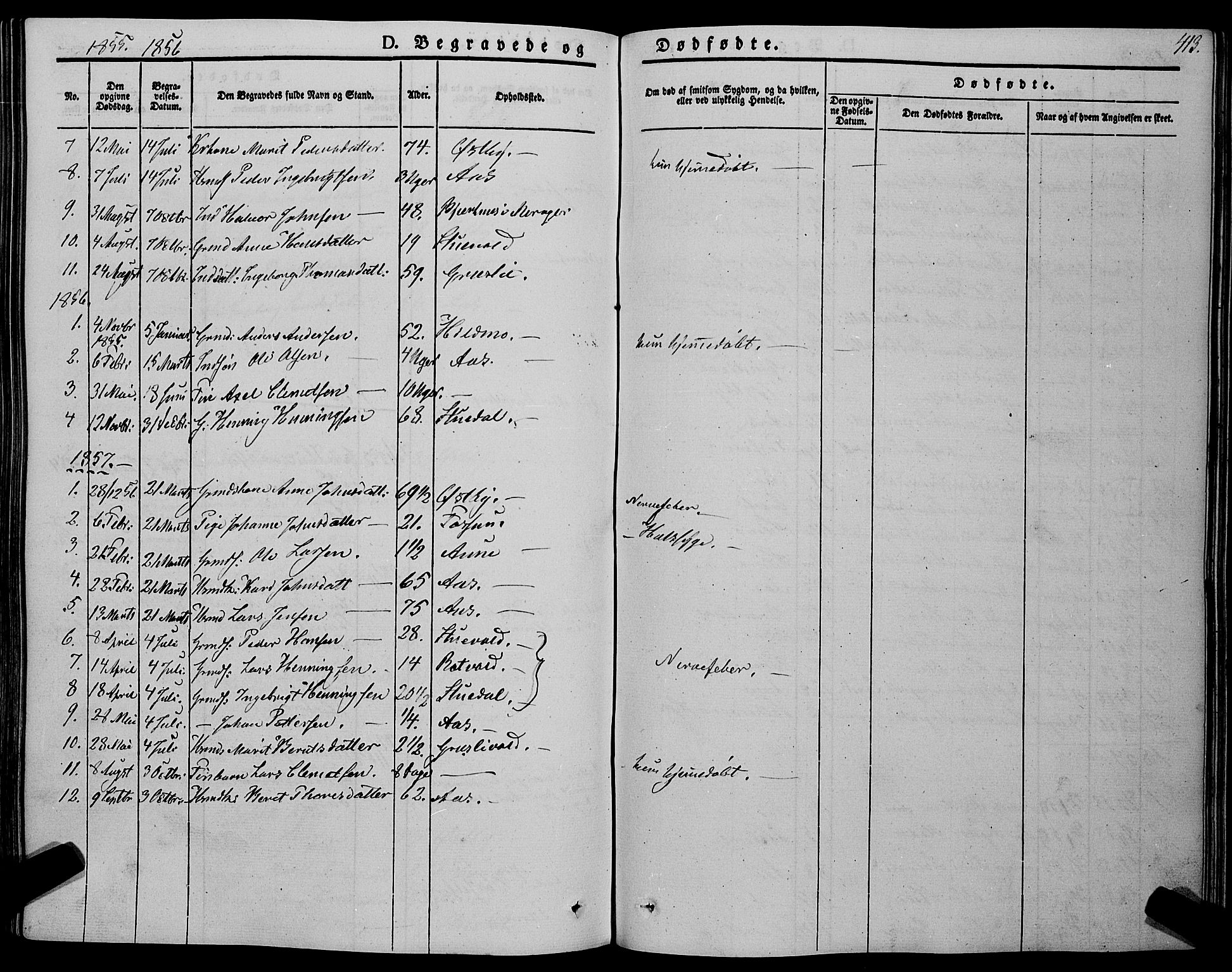 Ministerialprotokoller, klokkerbøker og fødselsregistre - Sør-Trøndelag, SAT/A-1456/695/L1146: Parish register (official) no. 695A06 /2, 1843-1859, p. 413