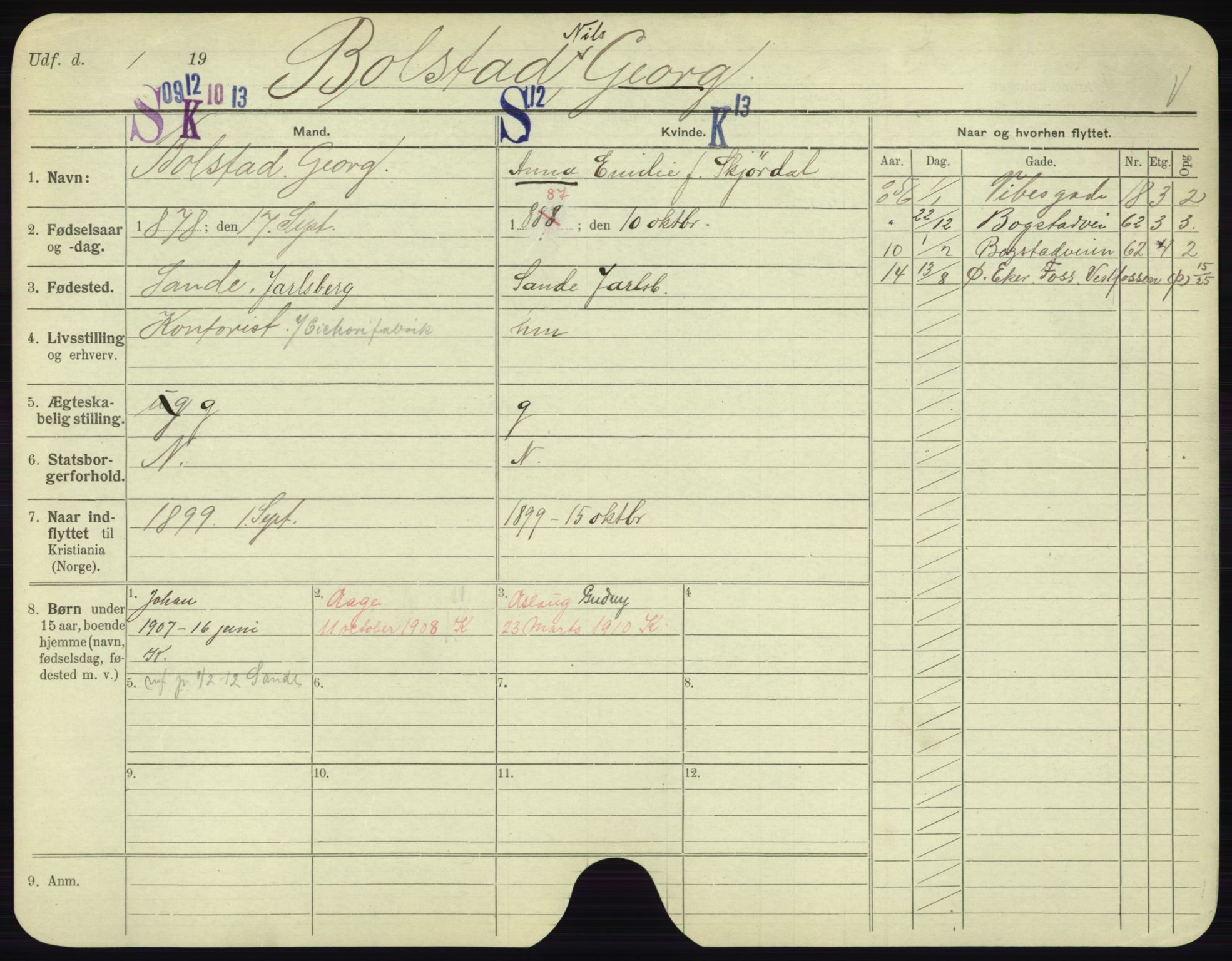 Oslo folkeregister, Registerkort, AV/SAO-A-11715/F/Fa/Fac/L0002: Menn, 1906-1914, p. 96a