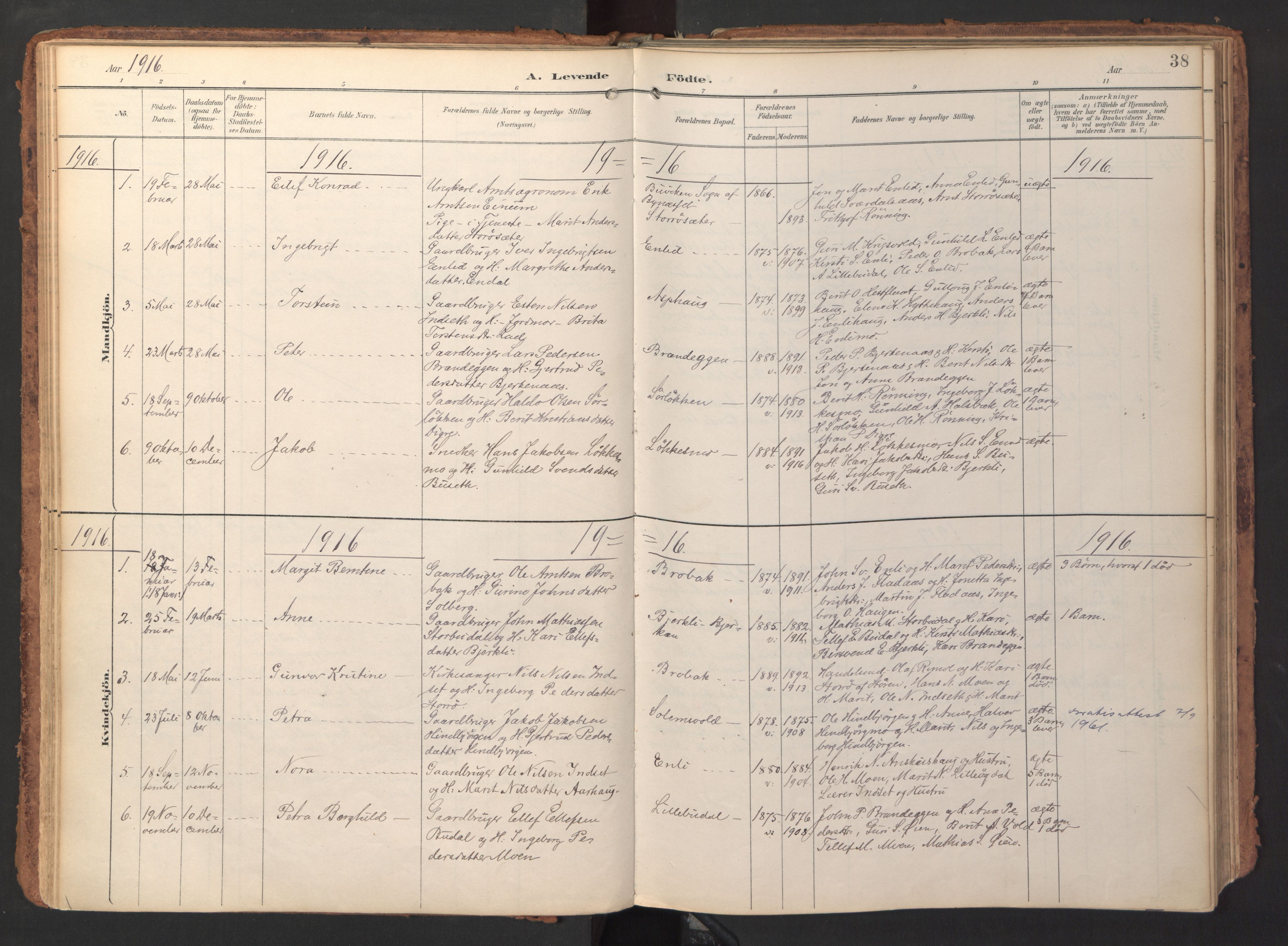 Ministerialprotokoller, klokkerbøker og fødselsregistre - Sør-Trøndelag, SAT/A-1456/690/L1050: Parish register (official) no. 690A01, 1889-1929, p. 38