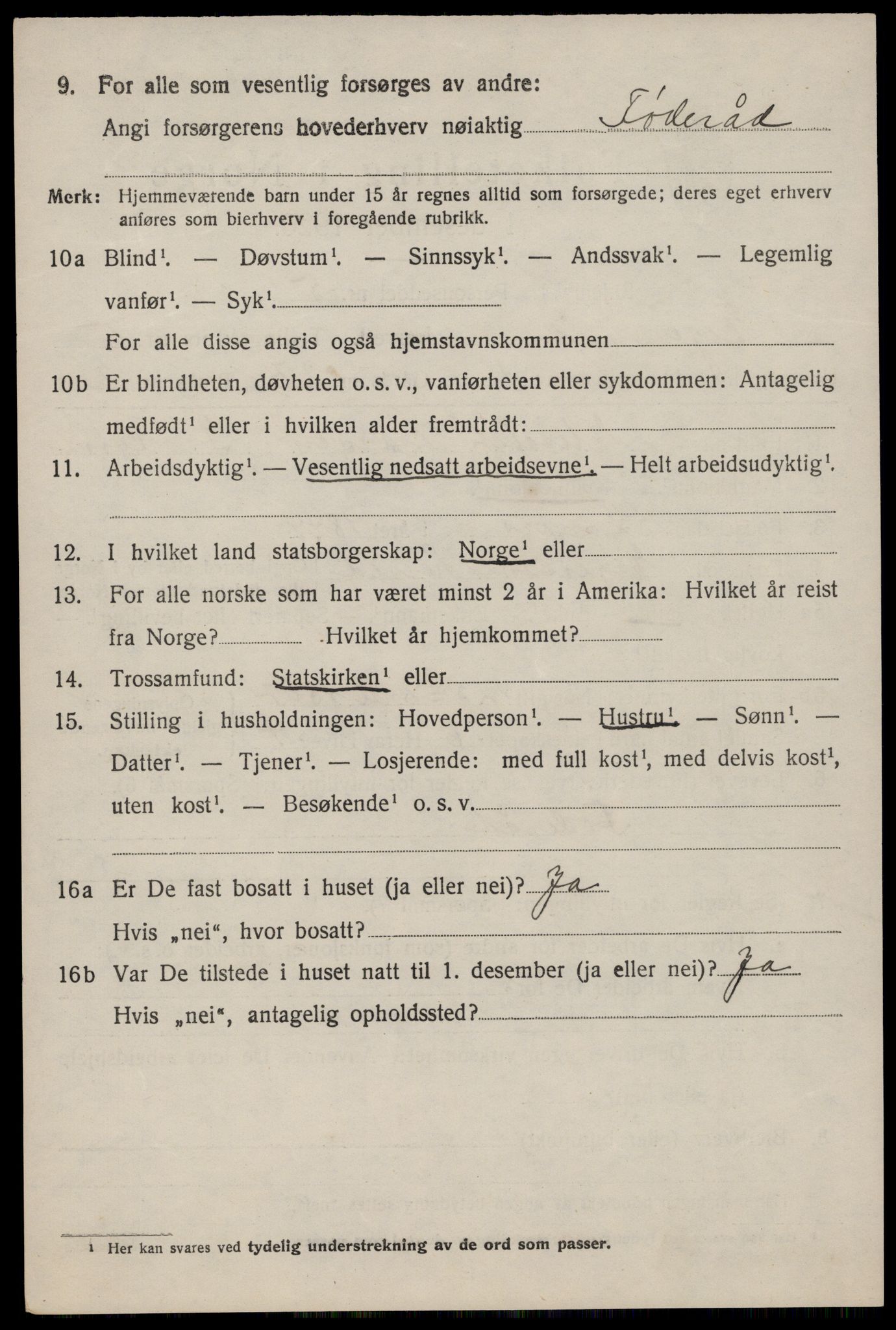 SAST, 1920 census for Eigersund, 1920, p. 3606