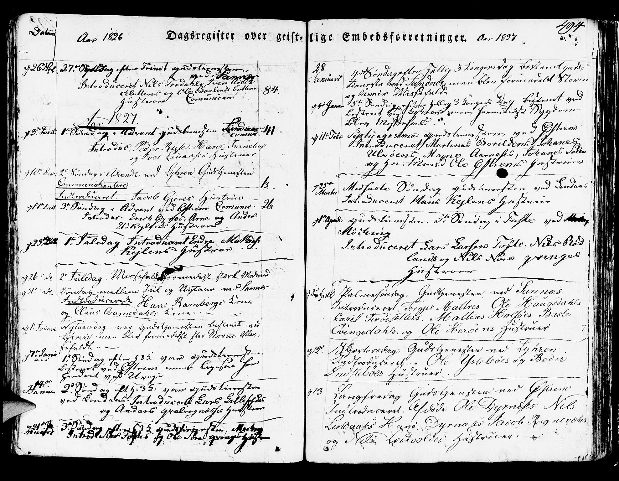 Lindås Sokneprestembete, SAB/A-76701/H/Haa: Parish register (official) no. A 8, 1823-1836, p. 494