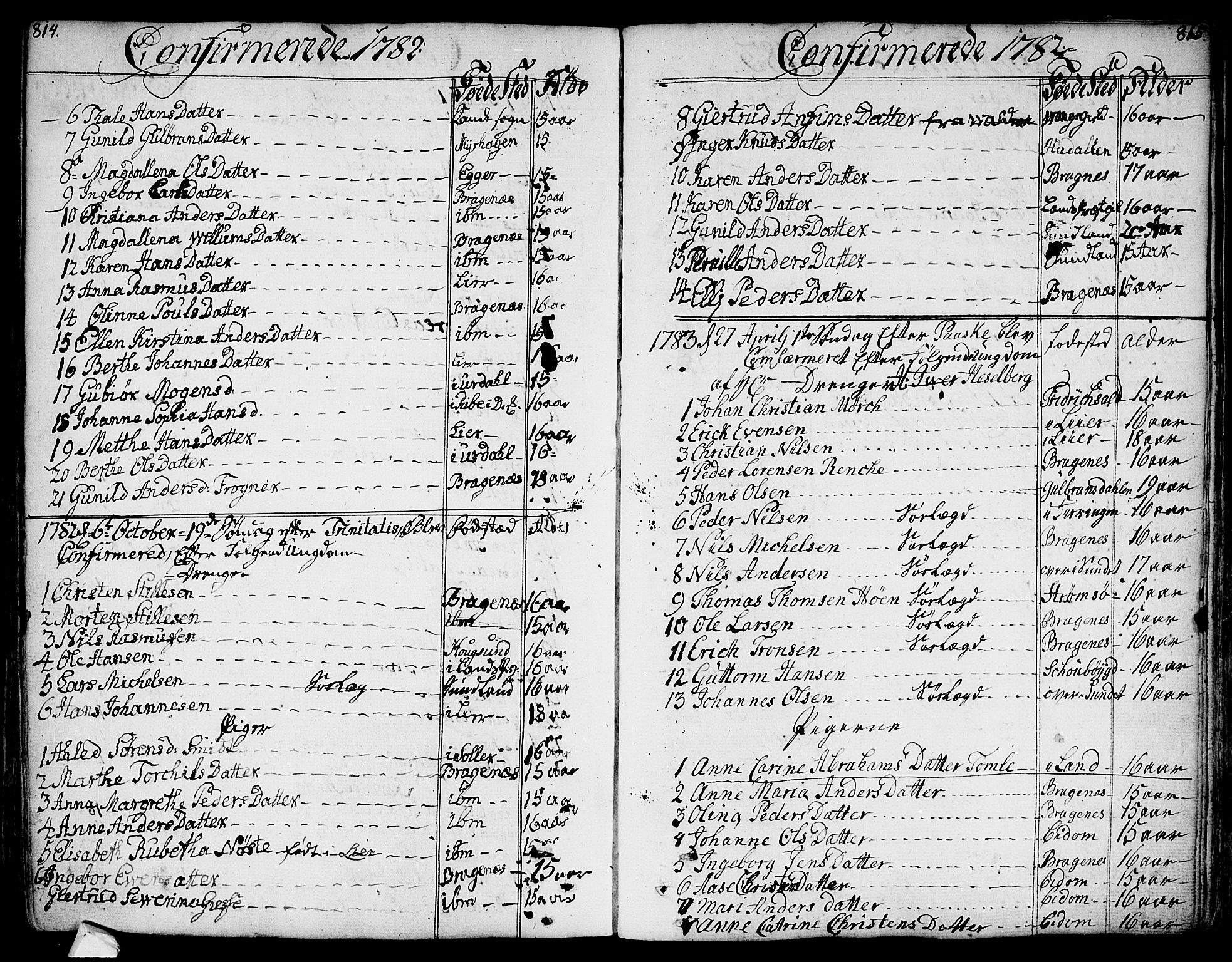 Bragernes kirkebøker, SAKO/A-6/F/Fa/L0006a: Parish register (official) no. I 6, 1782-1814, p. 814-815