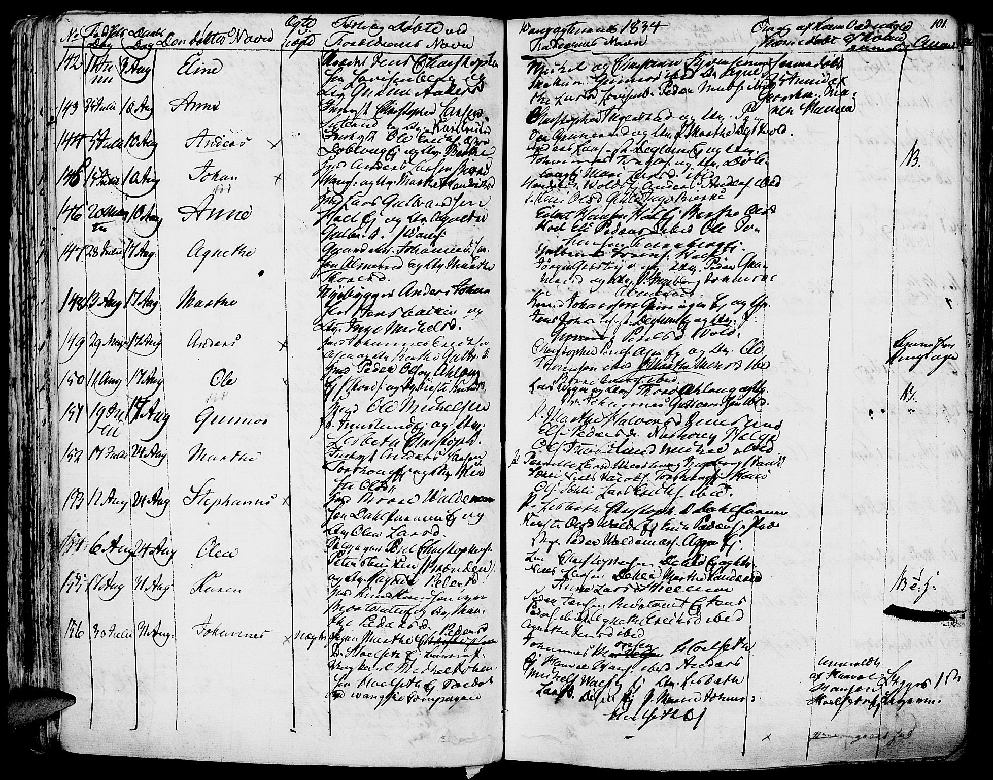 Vang prestekontor, Hedmark, SAH/PREST-008/H/Ha/Haa/L0009: Parish register (official) no. 9, 1826-1841, p. 101