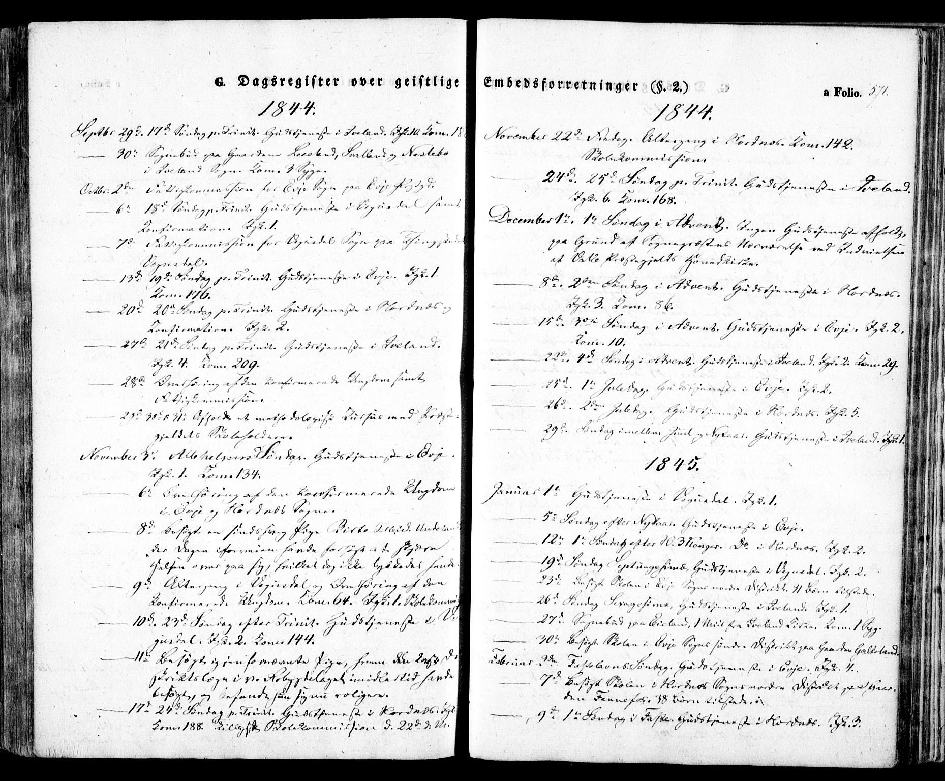 Evje sokneprestkontor, SAK/1111-0008/F/Fa/Faa/L0005: Parish register (official) no. A 5, 1843-1865, p. 571